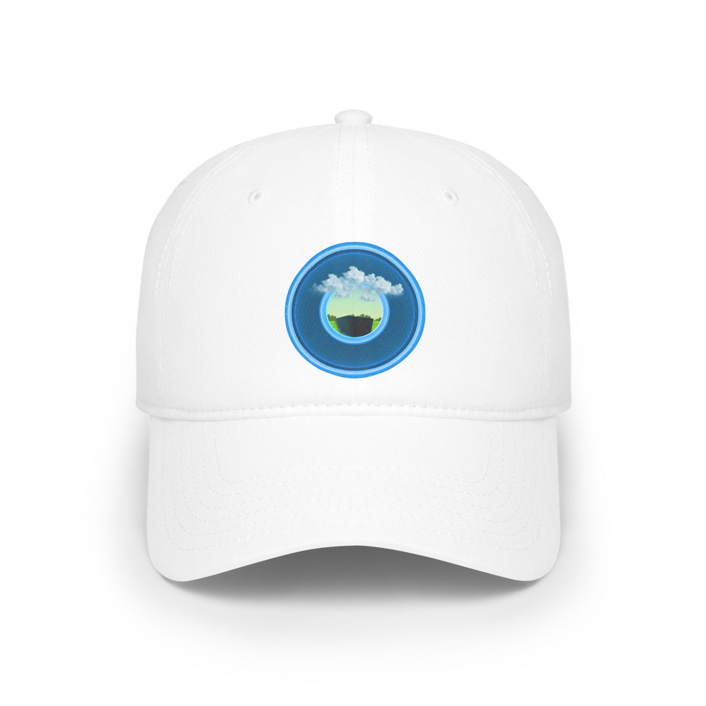 Lumpy Donut Baseball Cap - "Got Rhombus?" - variant 1 - rustic light blue donut w/