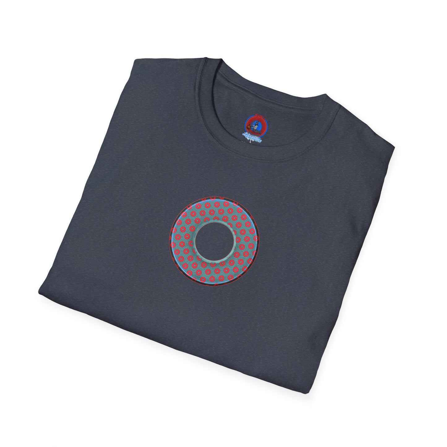 Plain Donuts/Unisex Soft-Style - "Plain Electric Paradoxical Donuts" - steel blue/red donuts