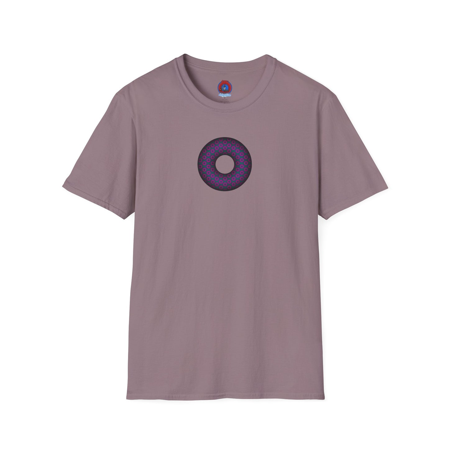Plain Donuts/Unisex Soft-Style - "Plain Paradoxical Grided Donuts" - dark magenta/faded navy donuts