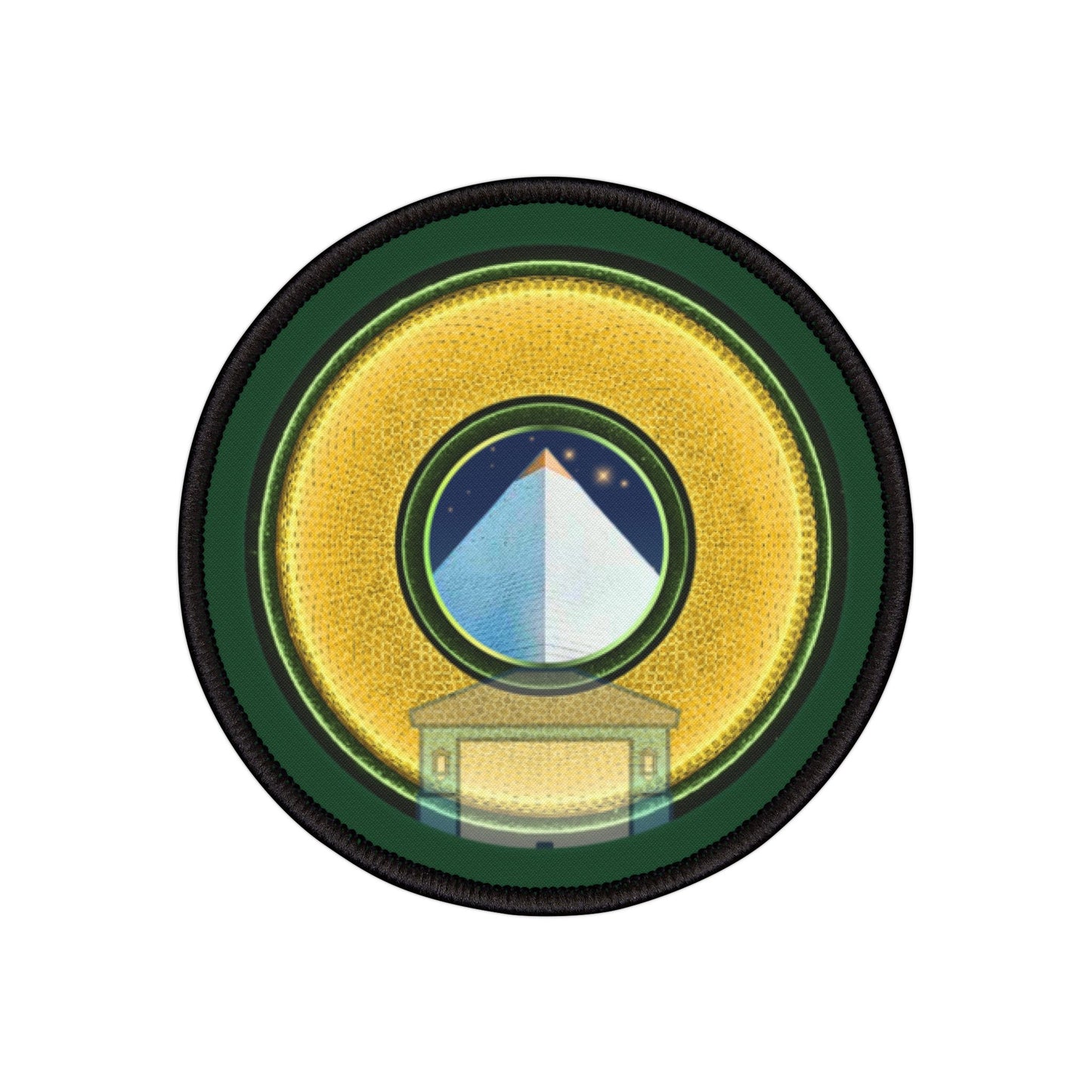 Iron-On Donut Patch - "Limestone Donut Patches so Large" - rustic golden donut - variant 4