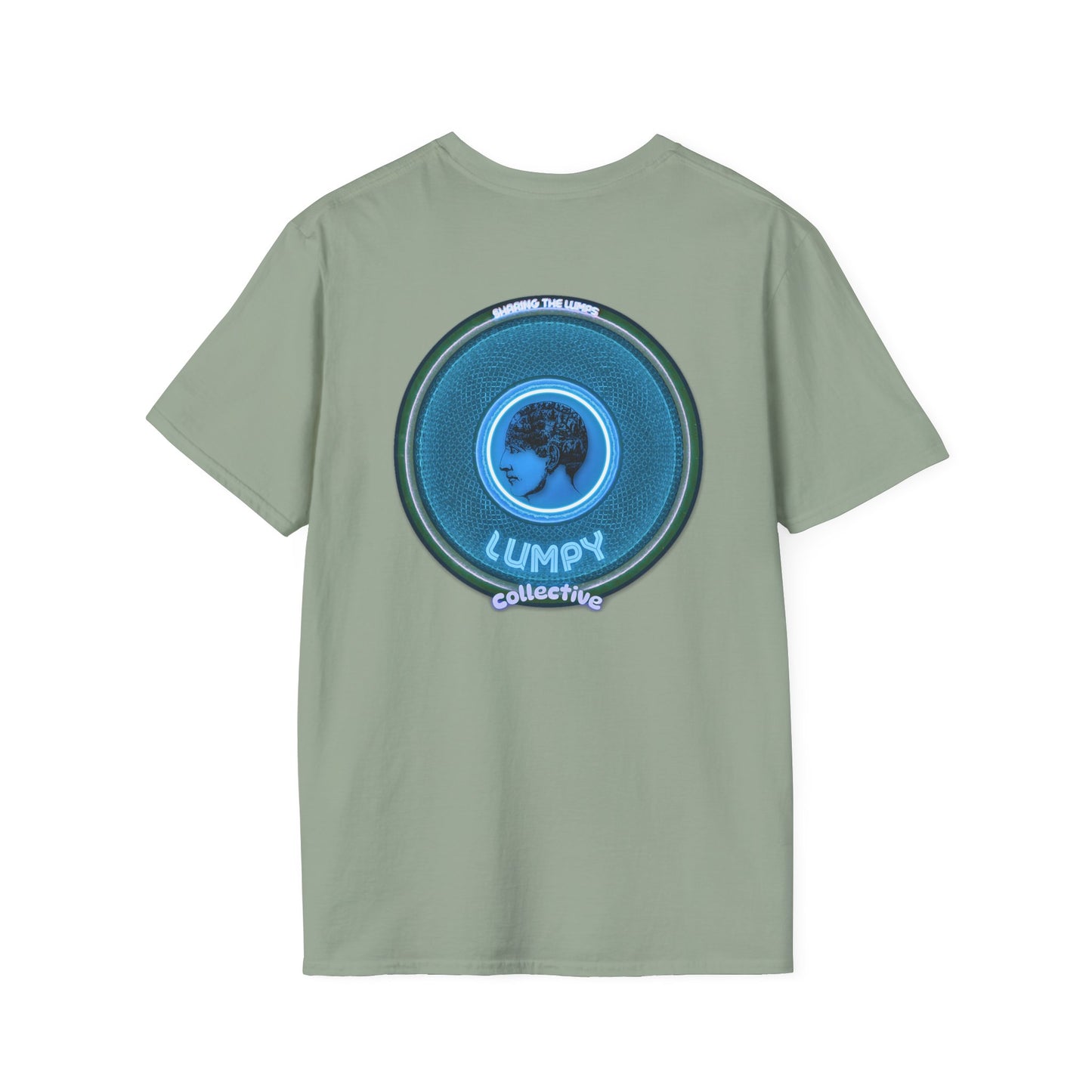 Classic Donut Tee - Unisex Soft-Style - "Lumpy Collective Donut" - aquamarine blue/green lumpy donut - variant 3