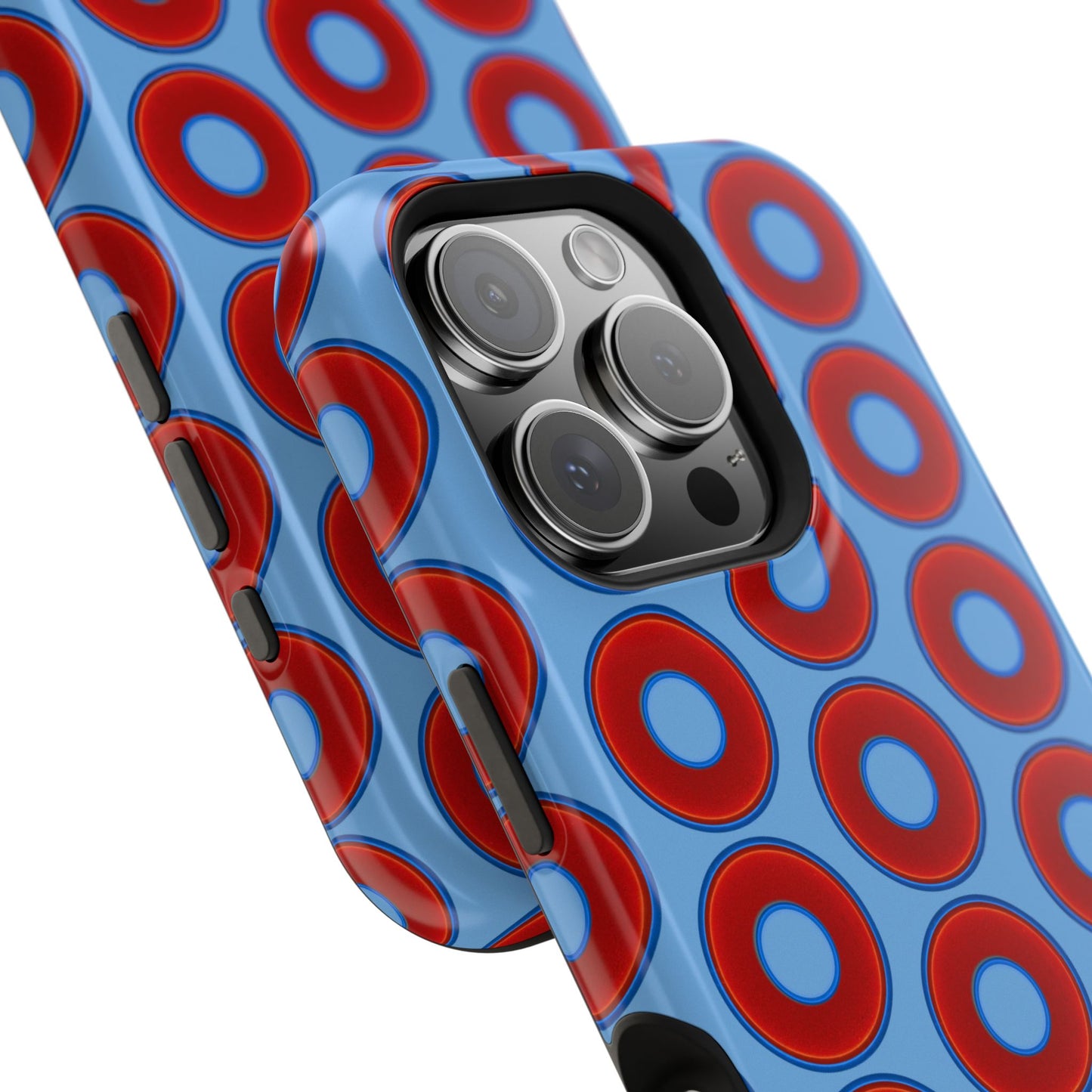 Magnetic Tough Donut Case - red vivid donut print w/light blue background