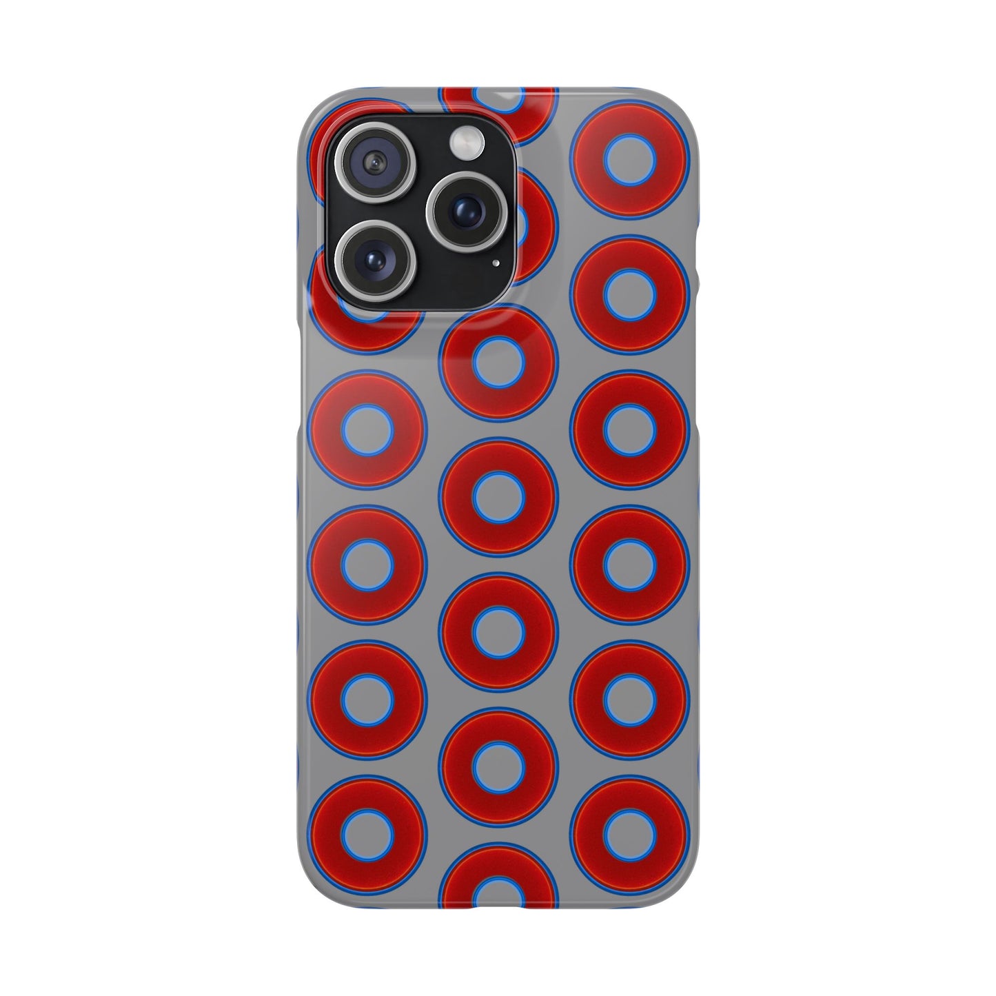 Donut Snap Case - red vivid donut print w/gray background