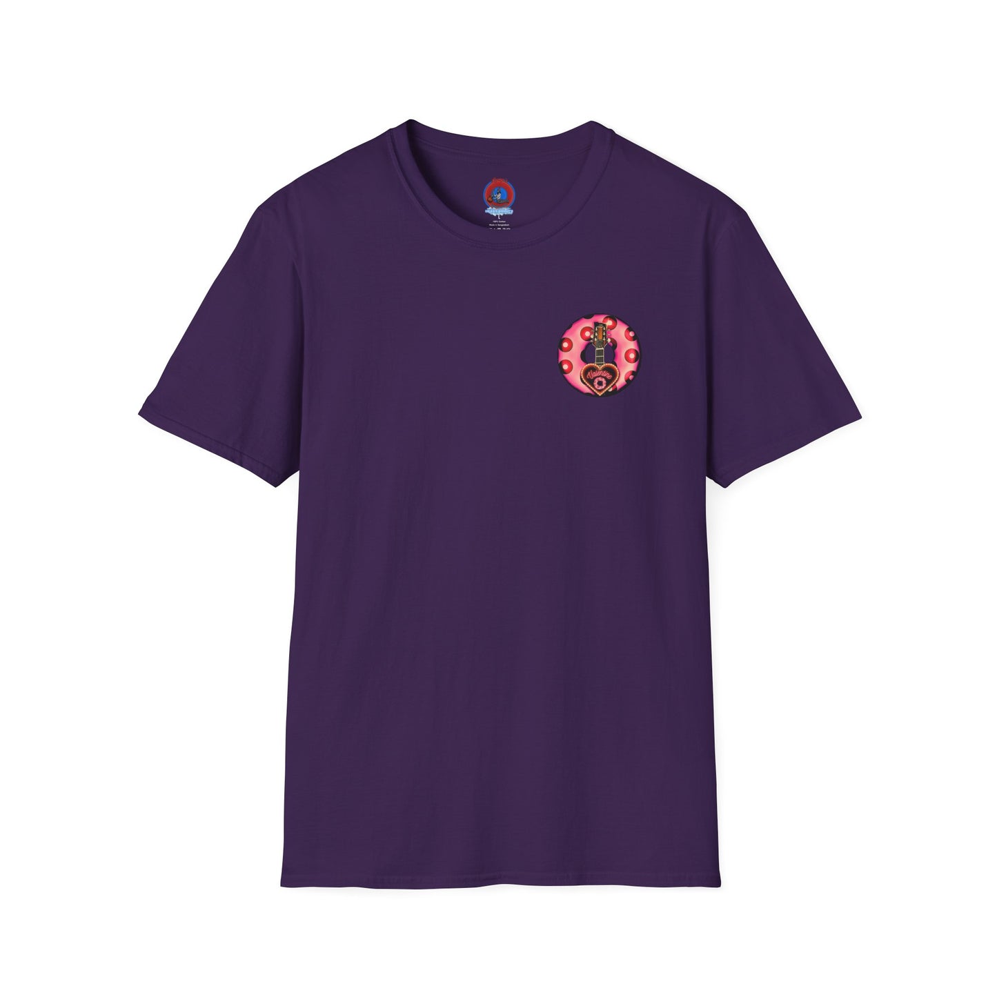 Classic Donut Tee - Unisex Soft-Style - "Would You Be My Donut?" - paradoxical faded magenta/red donut - variant 1