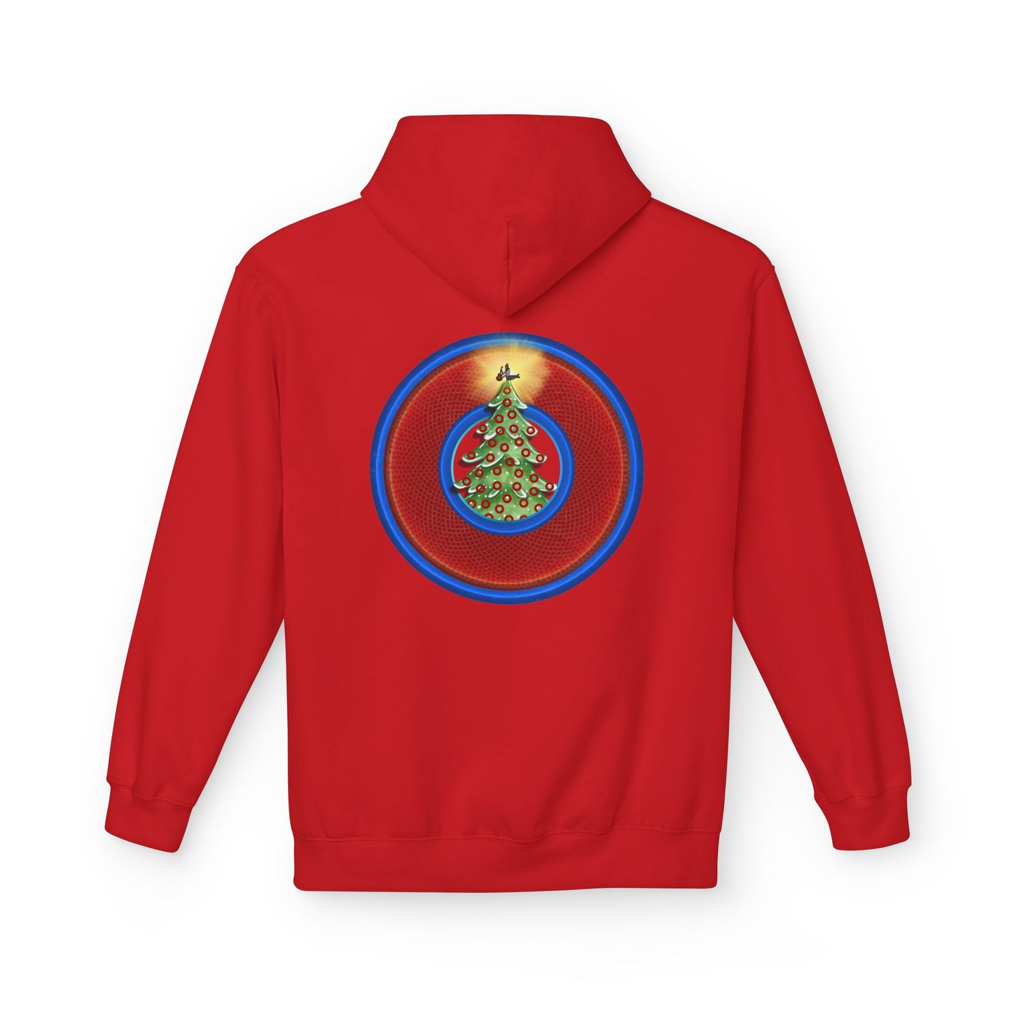 Fleece Harry Hoodies [Midweight Soft-style] - "It's Always Phishmas in Philly" - red rustic donut