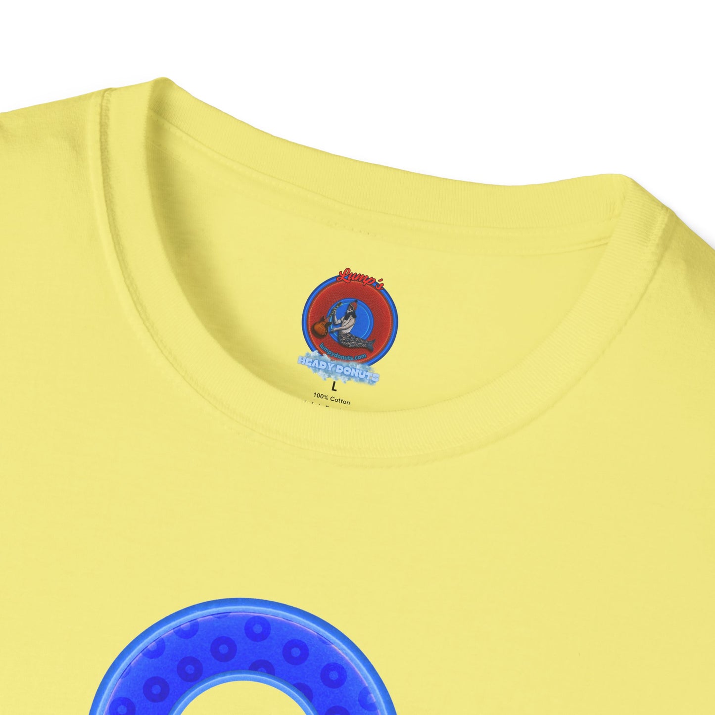 Plain Donuts/Unisex Soft-Style - "Plain Wide Mouthed Paradoxical Donuts" - bright blue/light blue blue donuts