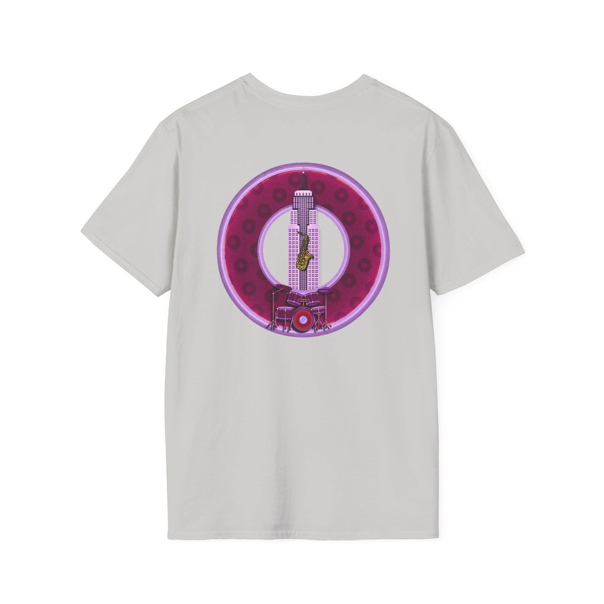 Classic Donut Tee - Unisex Soft-Style - "Simple Prep Donuts" - widemouthed purple/light purple donut