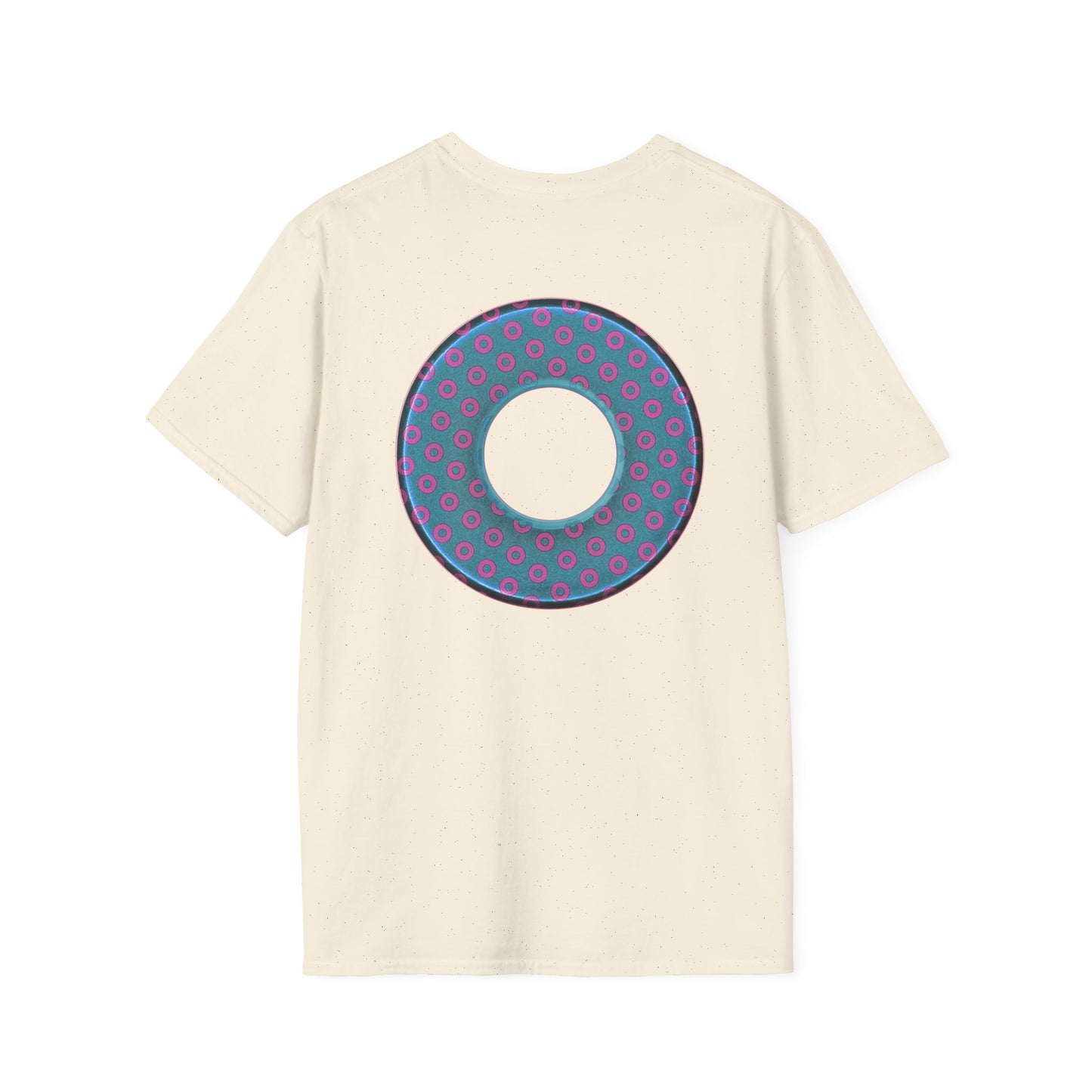 Plain Donuts/Unisex Soft-Style - "Plain Electric Paradoxical Donuts" - light blue/magenta donuts