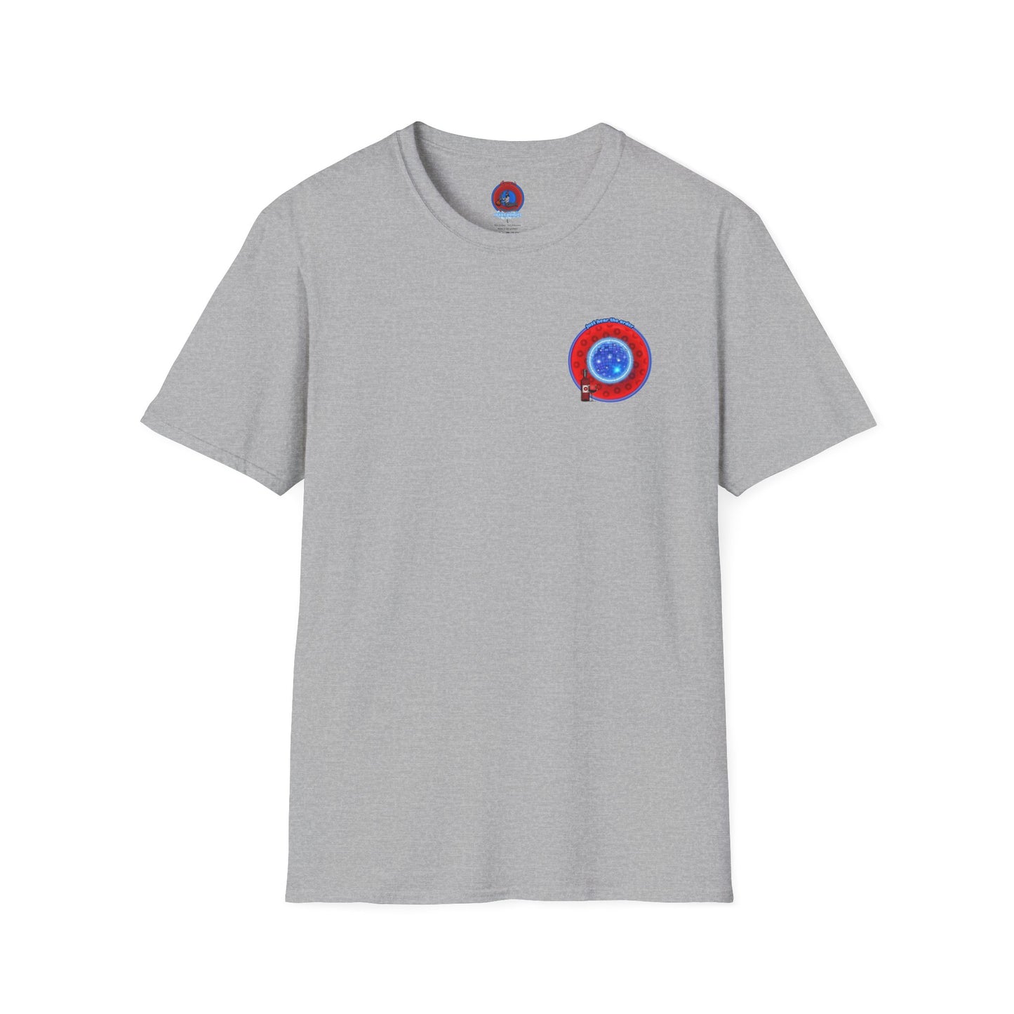 Classic Donut Tee - Unisex Soft-Style - "The Skipper's Donut" - red/blue paradoxical widemouthed donut