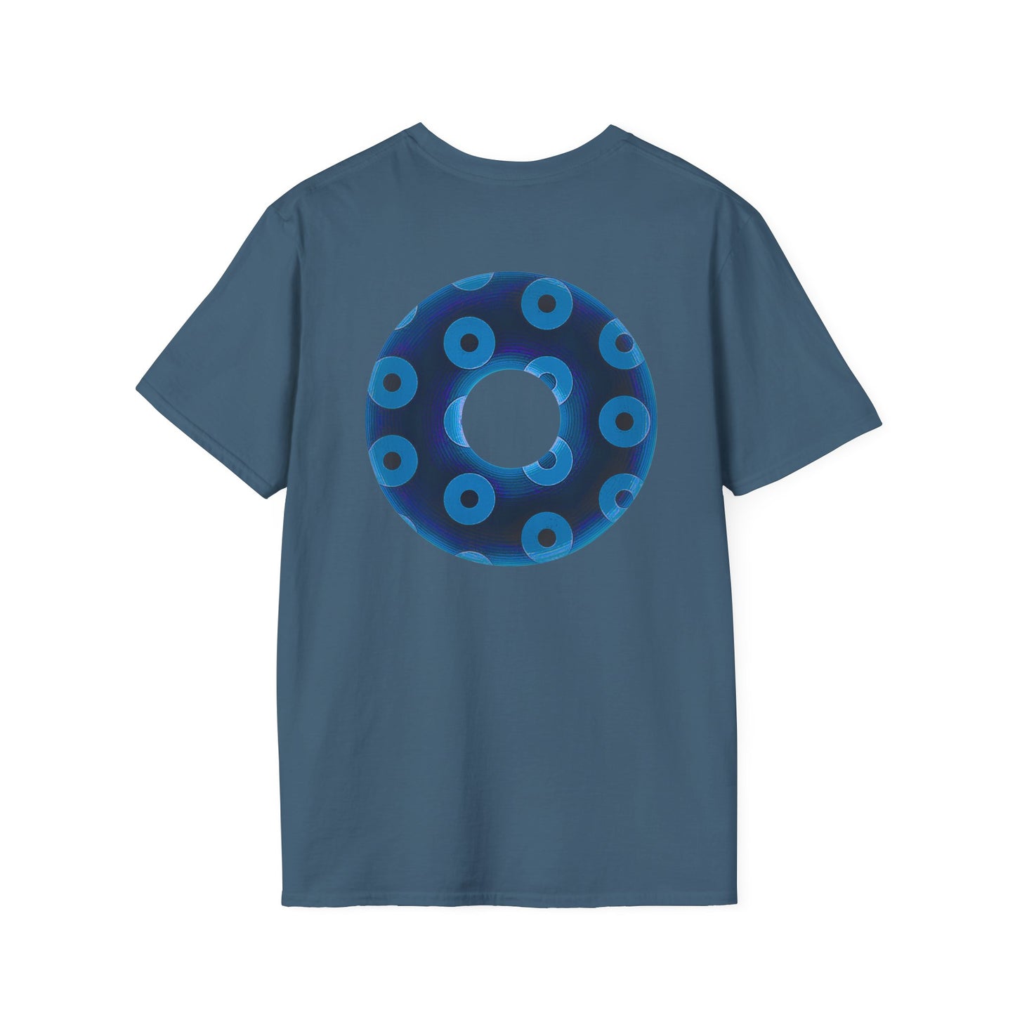 Plain Donuts/Unisex Soft-Style - "Plain Blimpy Paradoxical Donuts" - dark blue/sky blue donuts