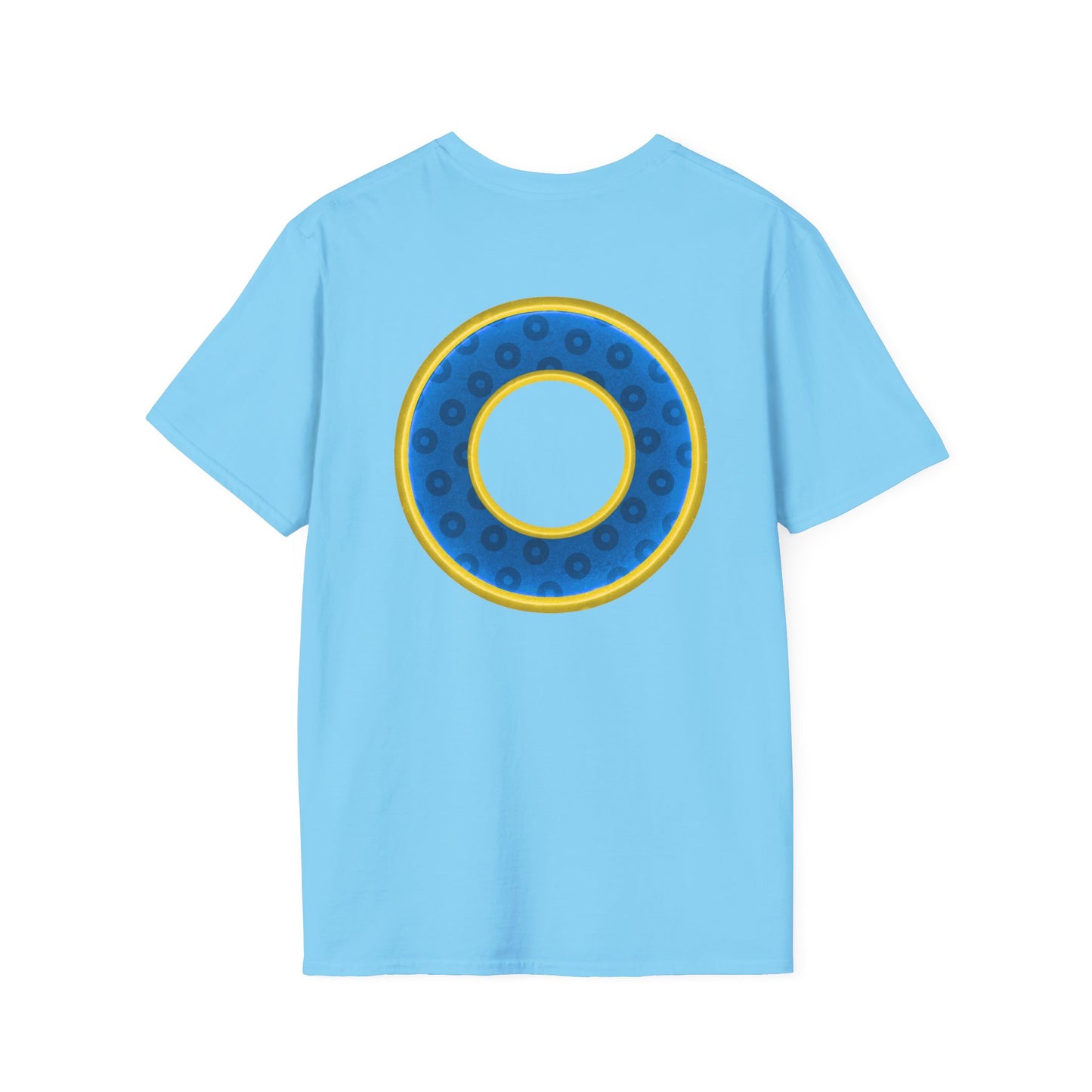 Plain Donuts/Unisex Soft-Style - "Plain Wide Mouthed Paradoxical Donuts" - blue/yellow donuts