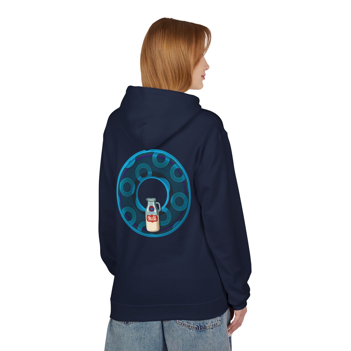 Fleece Harry Hoodies [Midweight Soft-style] - "Wooked Cream Dairy - YEMSG Donut" - blue/blue rustic paradox donut - variant 7