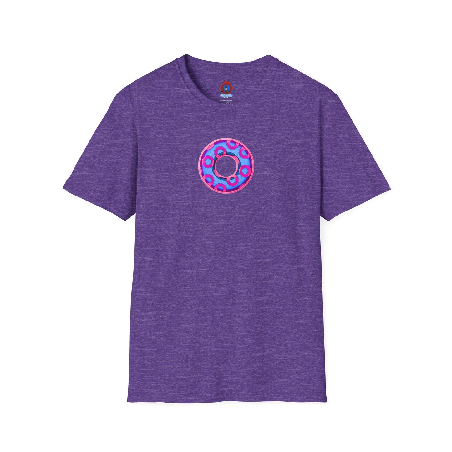 Plain Donuts/Unisex Soft-Style - "Plain Rustic Paradoxical Donuts" - light blue/magenta donuts