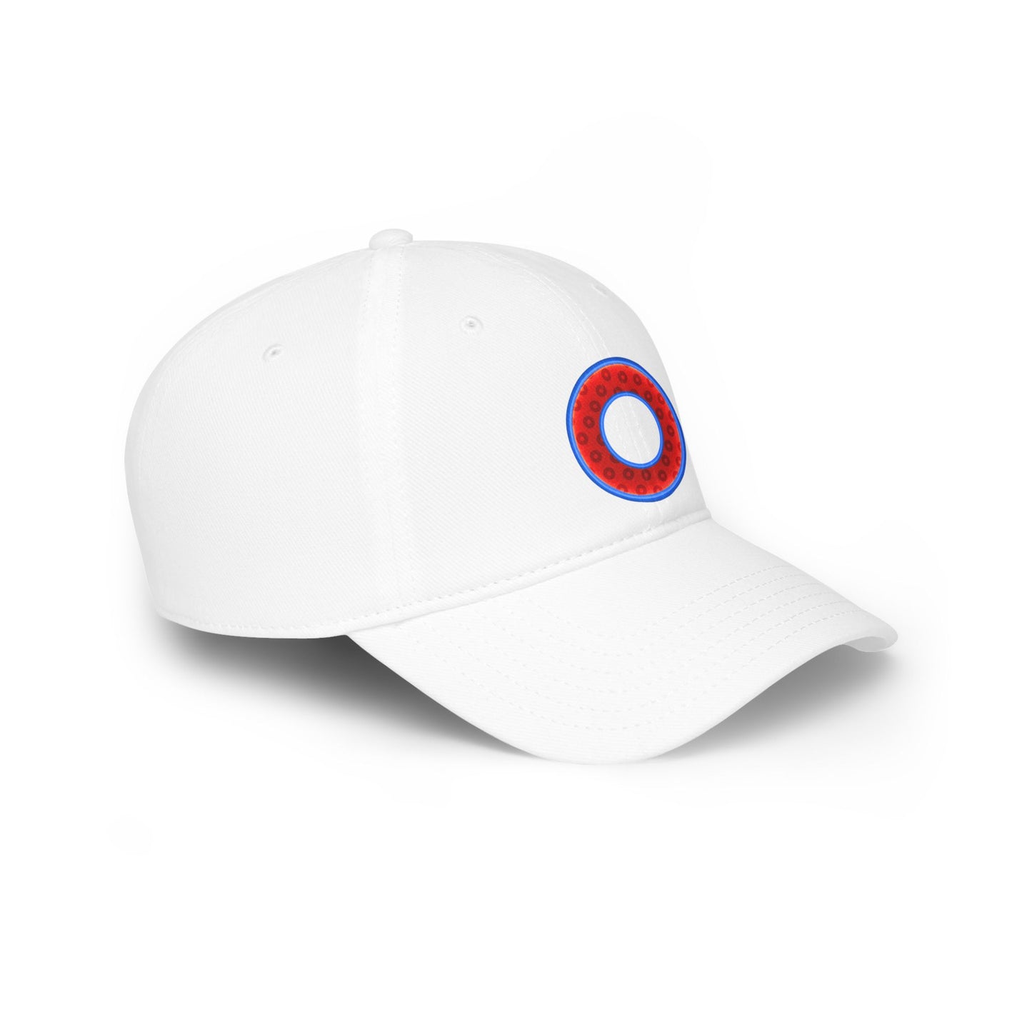 Lumpy Donut Baseball Cap - "Plain Paradoxical Wide Mouth Donut Cap" - paradoxical red/blue wide mouth donut w/ - variant 2