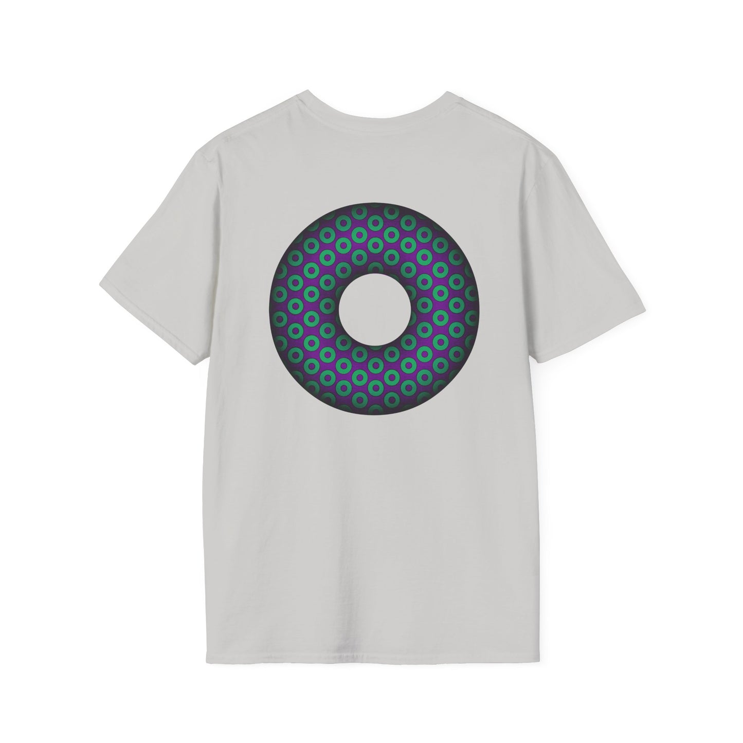 Plain Donuts/Unisex Soft-Style - "Plain Paradoxical Grided Donuts" - green/purple donuts