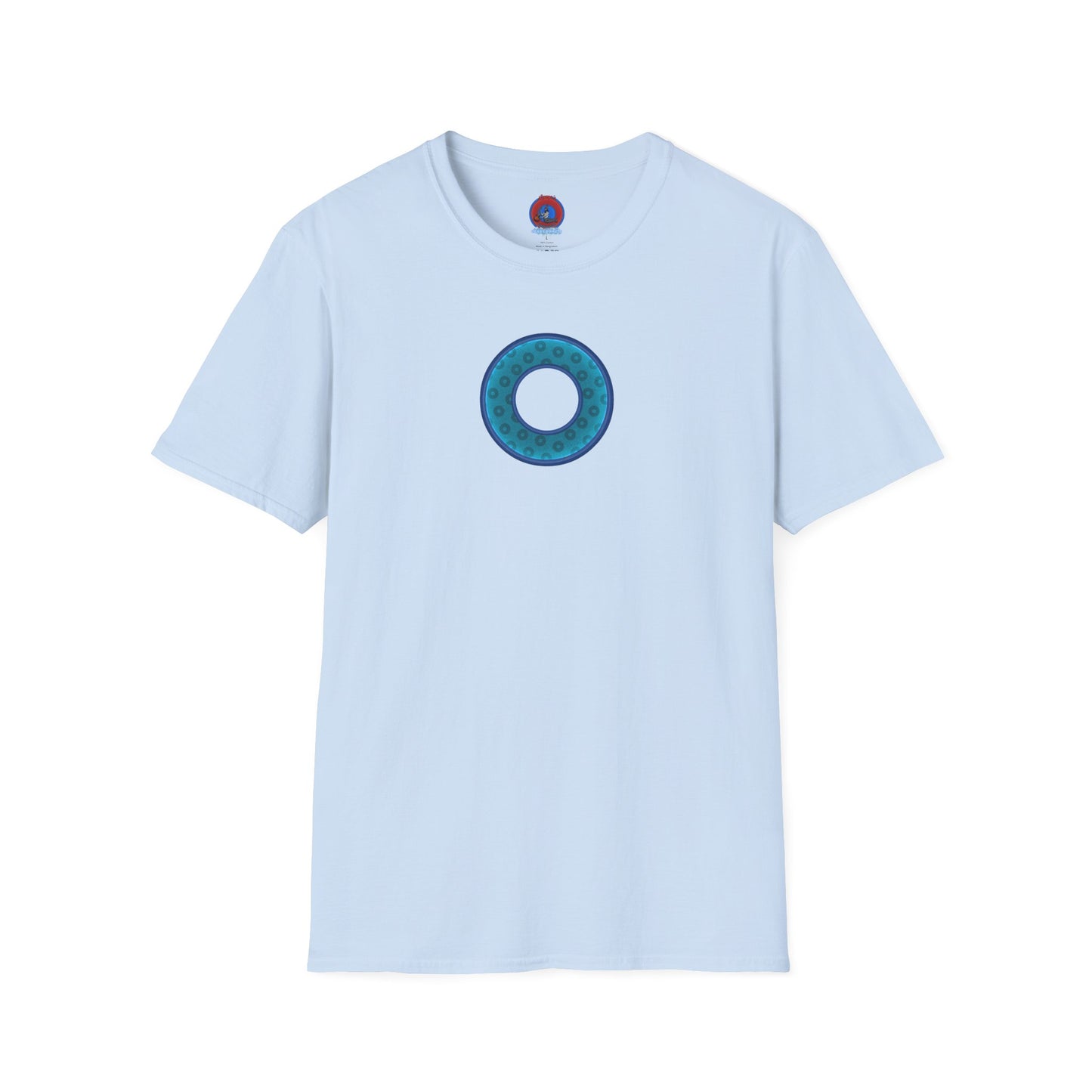 Plain Donuts/Unisex Soft-Style - "Plain Wide Mouthed Paradoxical Donuts" - aquamarine/dark blue donuts