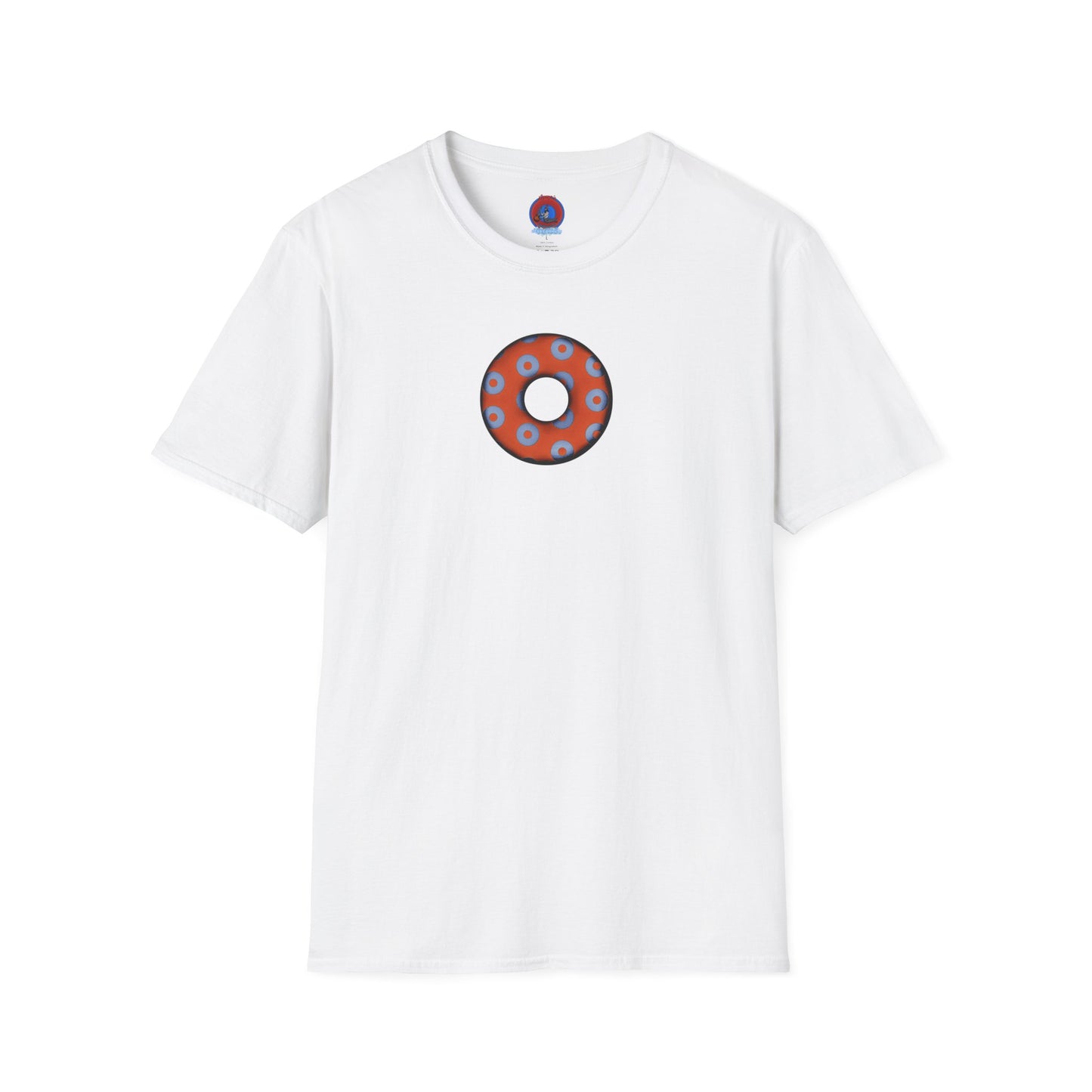 Plain Donuts/Unisex Soft-Style - "Plain Blimpy Paradoxical Donuts" - light blue/orange donuts