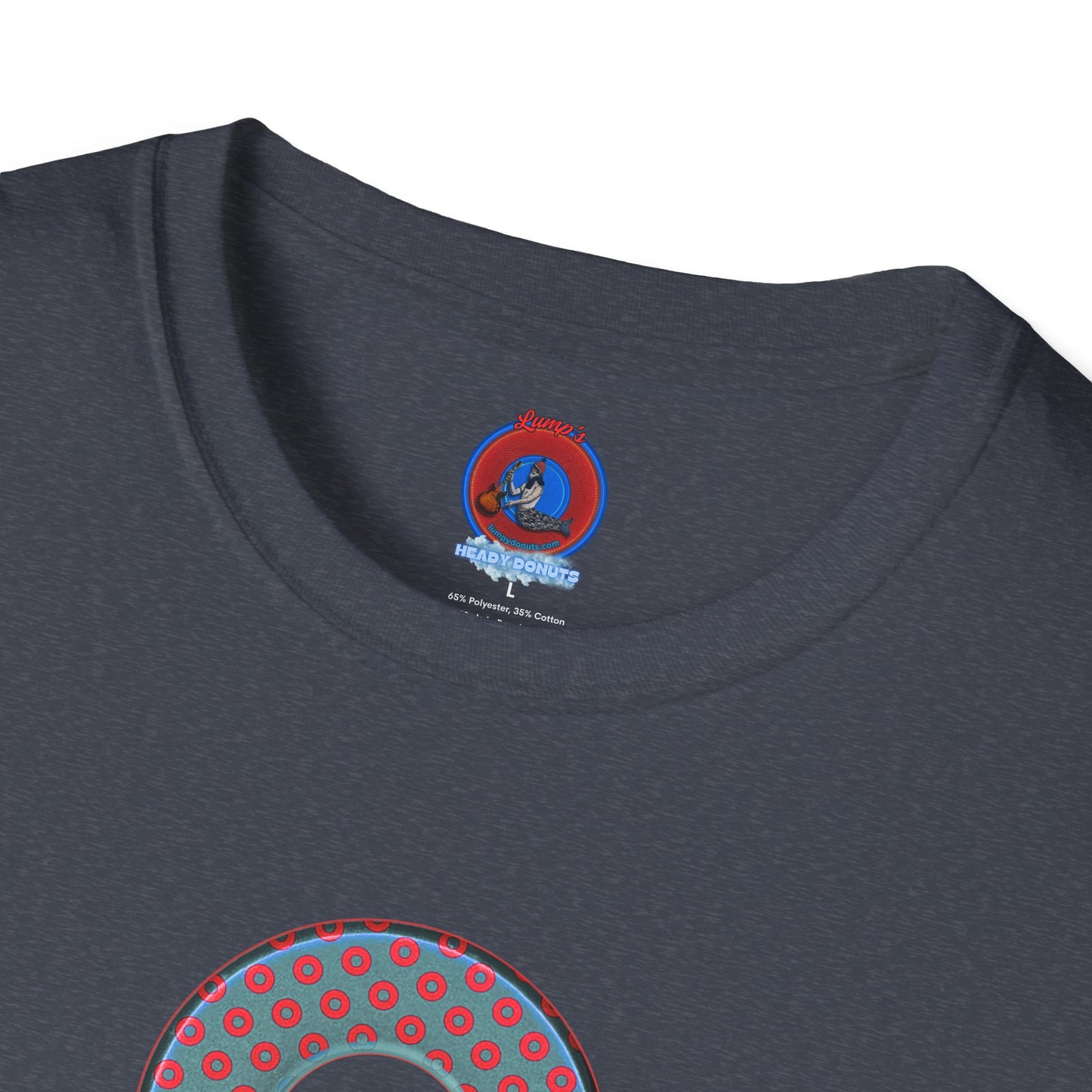 Plain Donuts/Unisex Soft-Style - "Plain Electric Paradoxical Donuts" - steel blue/red donuts