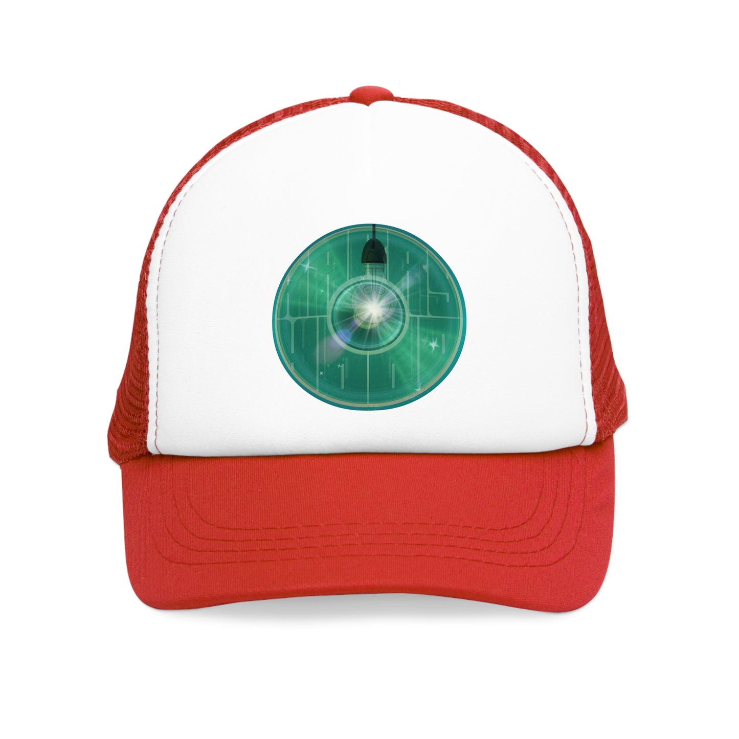 Lumpy Trucker Hat - "Where'd Harry Go? He Left This Hat" - variant 5 w/light bulb - green donuts
