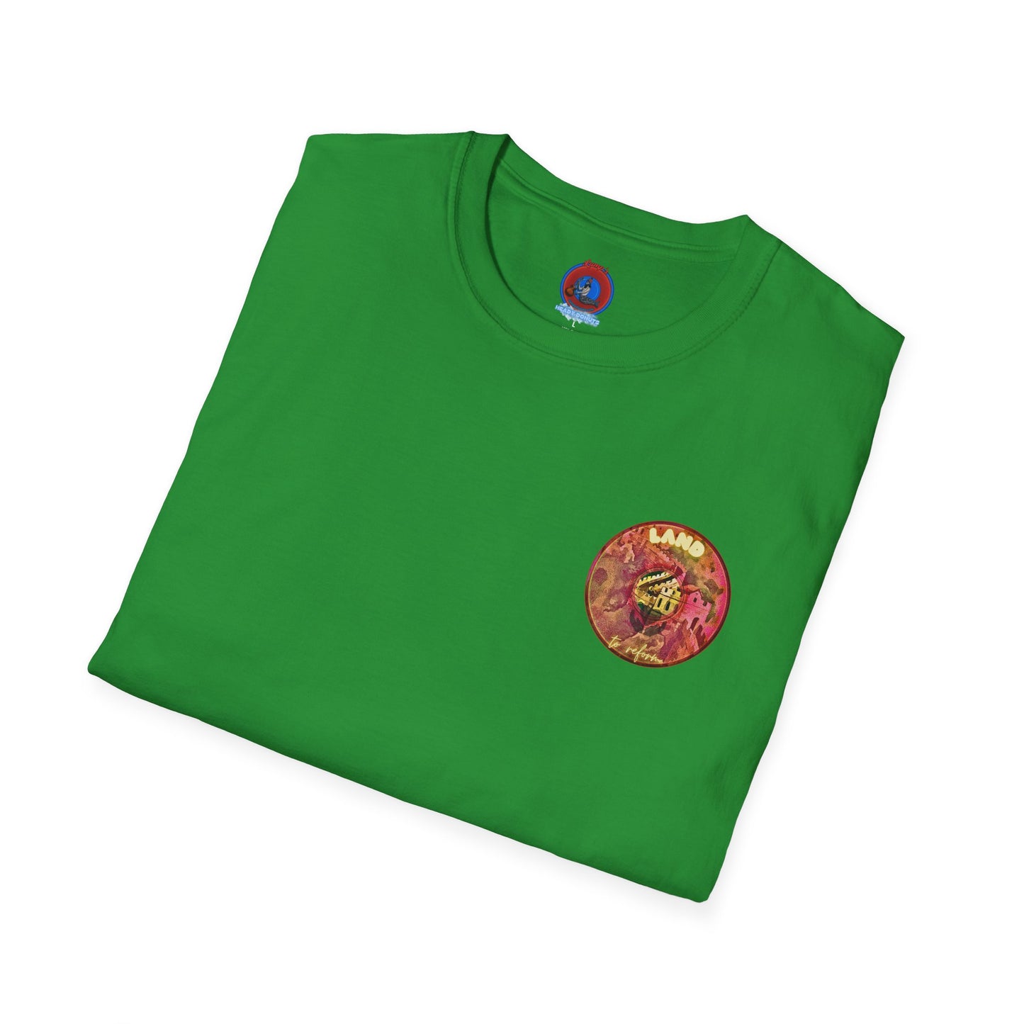 Classic Donut Tee - Unisex Soft-Style - "Donut made with Reforming Dough" - magenta/green donut