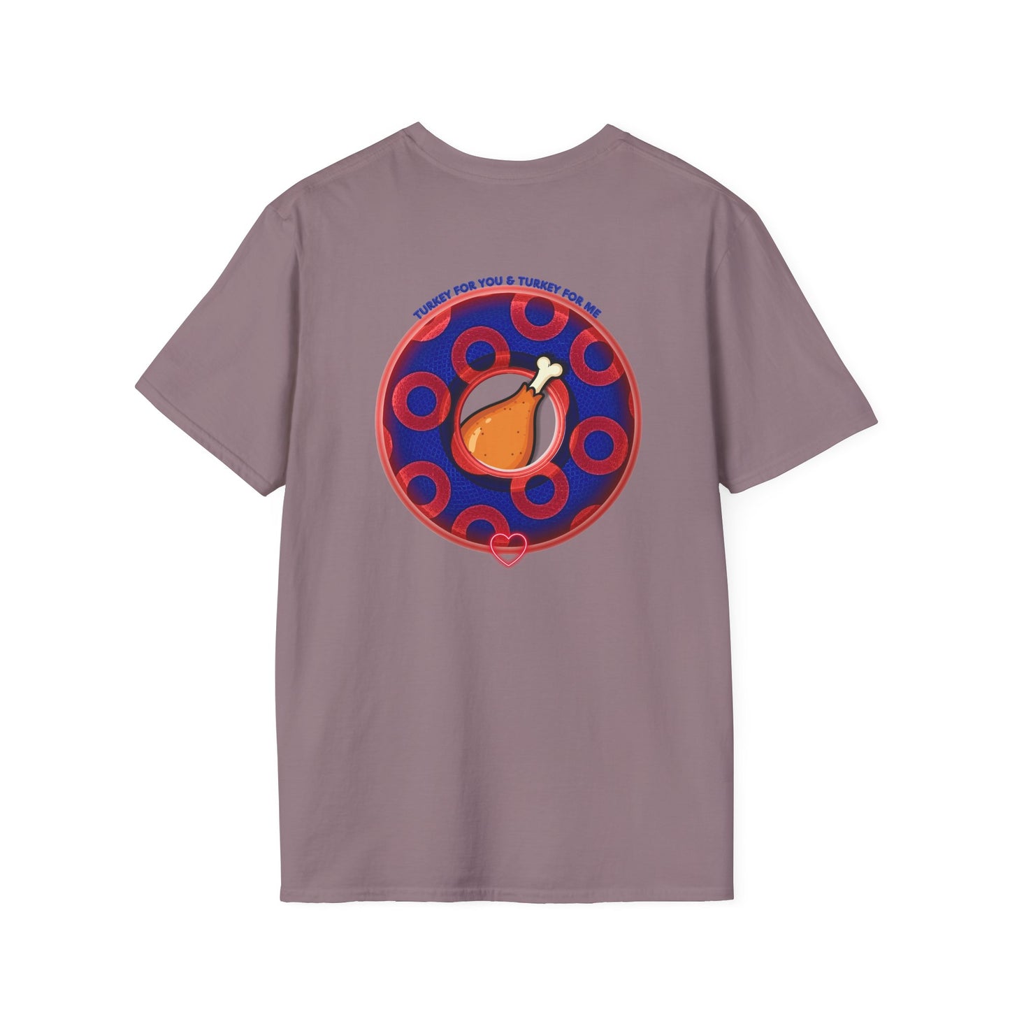 Classic Donut Tee - Unisex Soft-Style - "Turducken Donut Madness" - blue/red rustic paradox donut - holiday edition