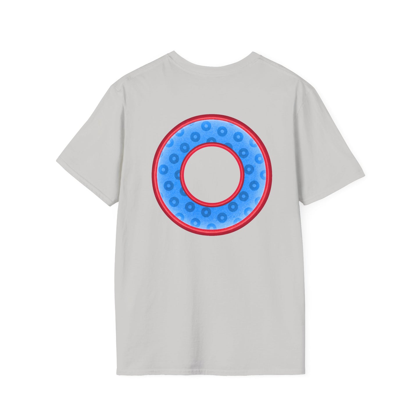 Plain Donuts/Unisex Soft-Style - "Plain Wide Mouthed Paradoxical Donuts" - light blue/red donuts