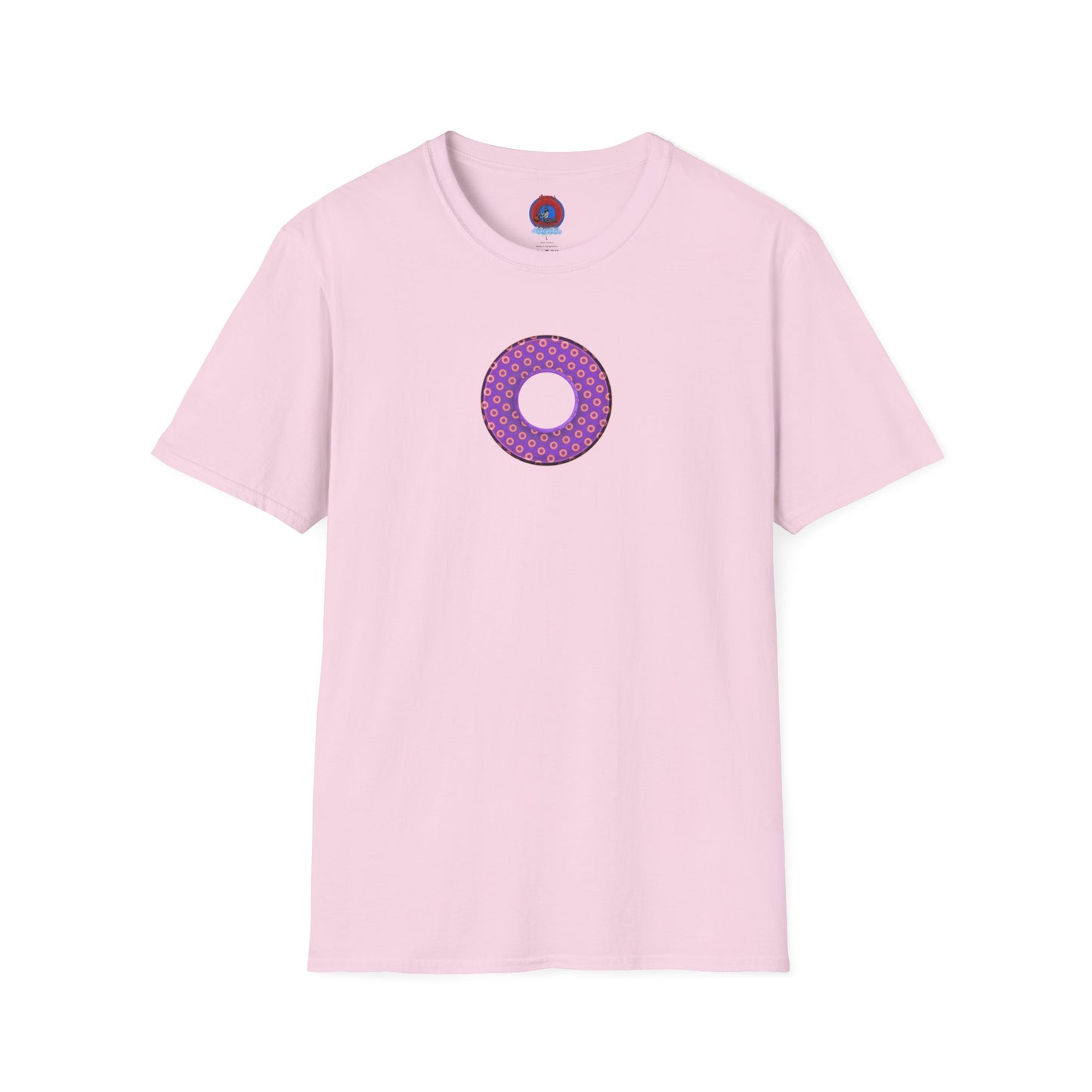 Plain Donuts/Unisex Soft-Style - "Plain Electric Paradoxical Donuts" - light purple/coral donuts