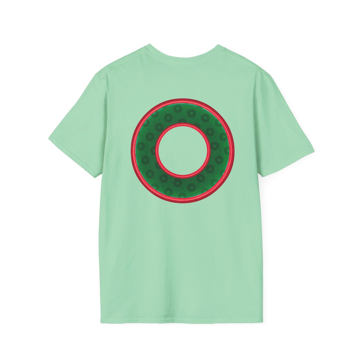 Plain Donuts/Unisex Soft-Style - "Plain Wide Mouthed Paradoxical Donuts" - dark green/red donuts