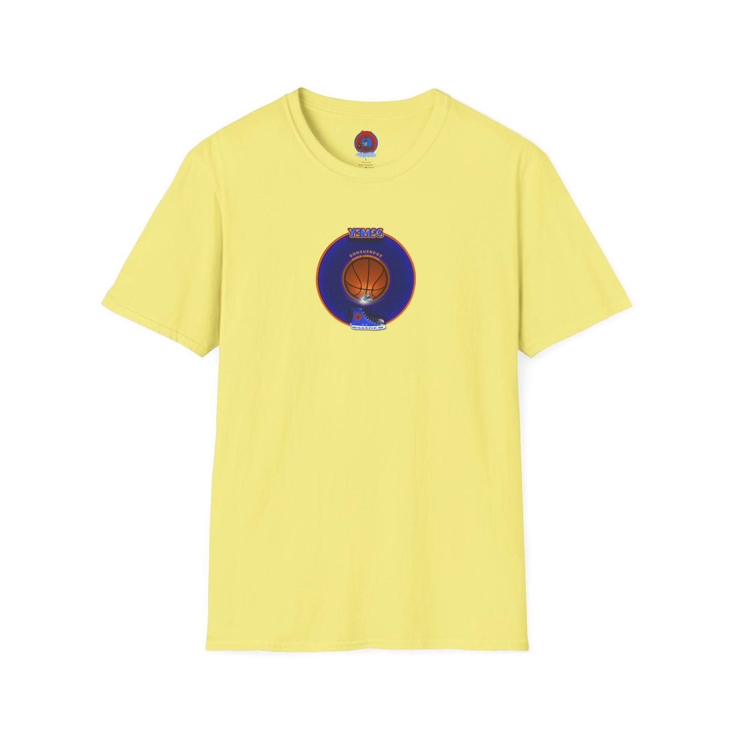 Classic Donut Tee - Unisex Soft-Style - "Diedrich Knickerbocker's Donut" - vivid blue/orange donut - variant 1