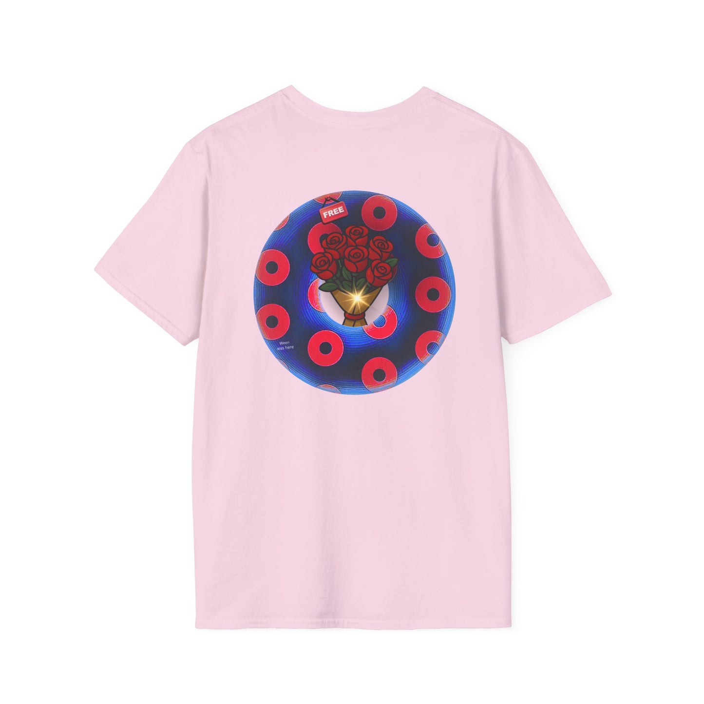 Classic Donut Tee - Unisex Soft-Style - "Donuts of Phreedom" - red/blue paradoxical blimpy donut