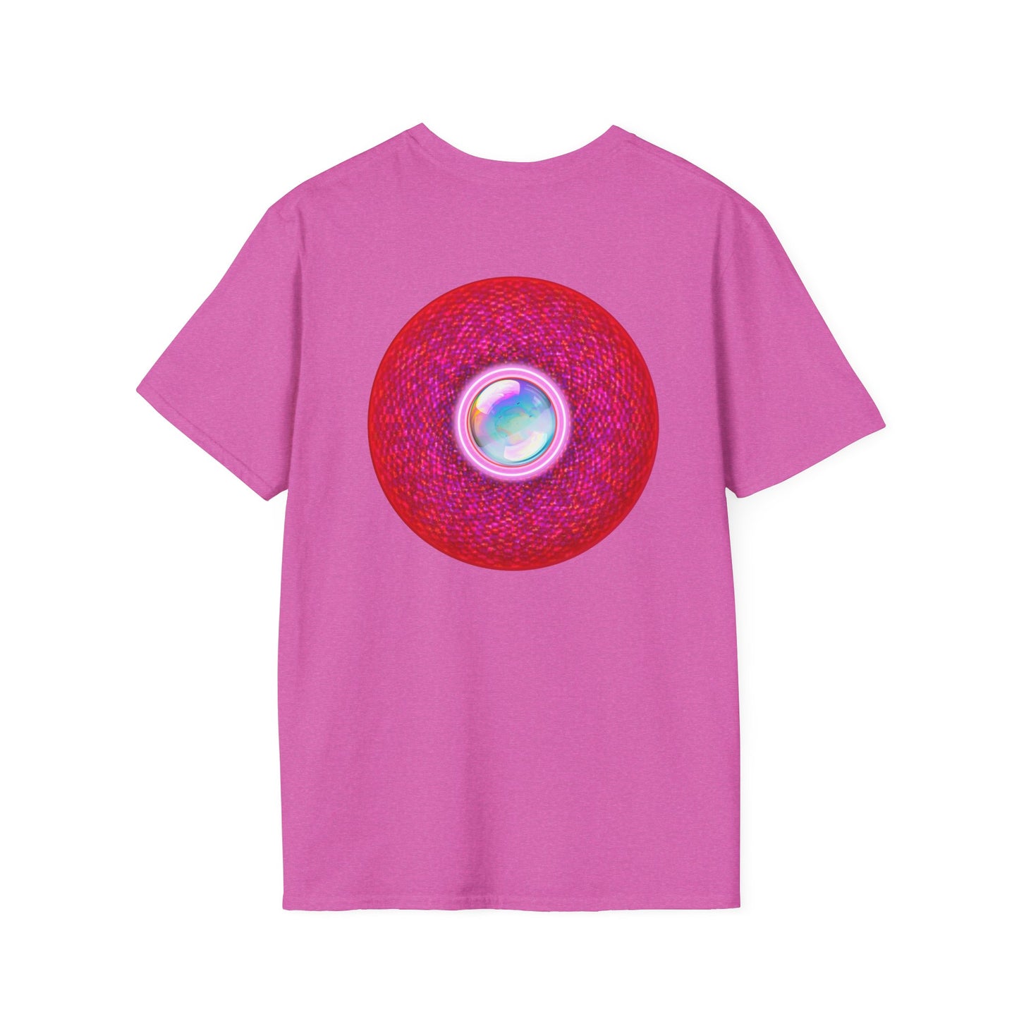 Classic Donut Tee - Unisex Soft-Style - "The Crystal Ballers Donut' - magenta pixilated donut