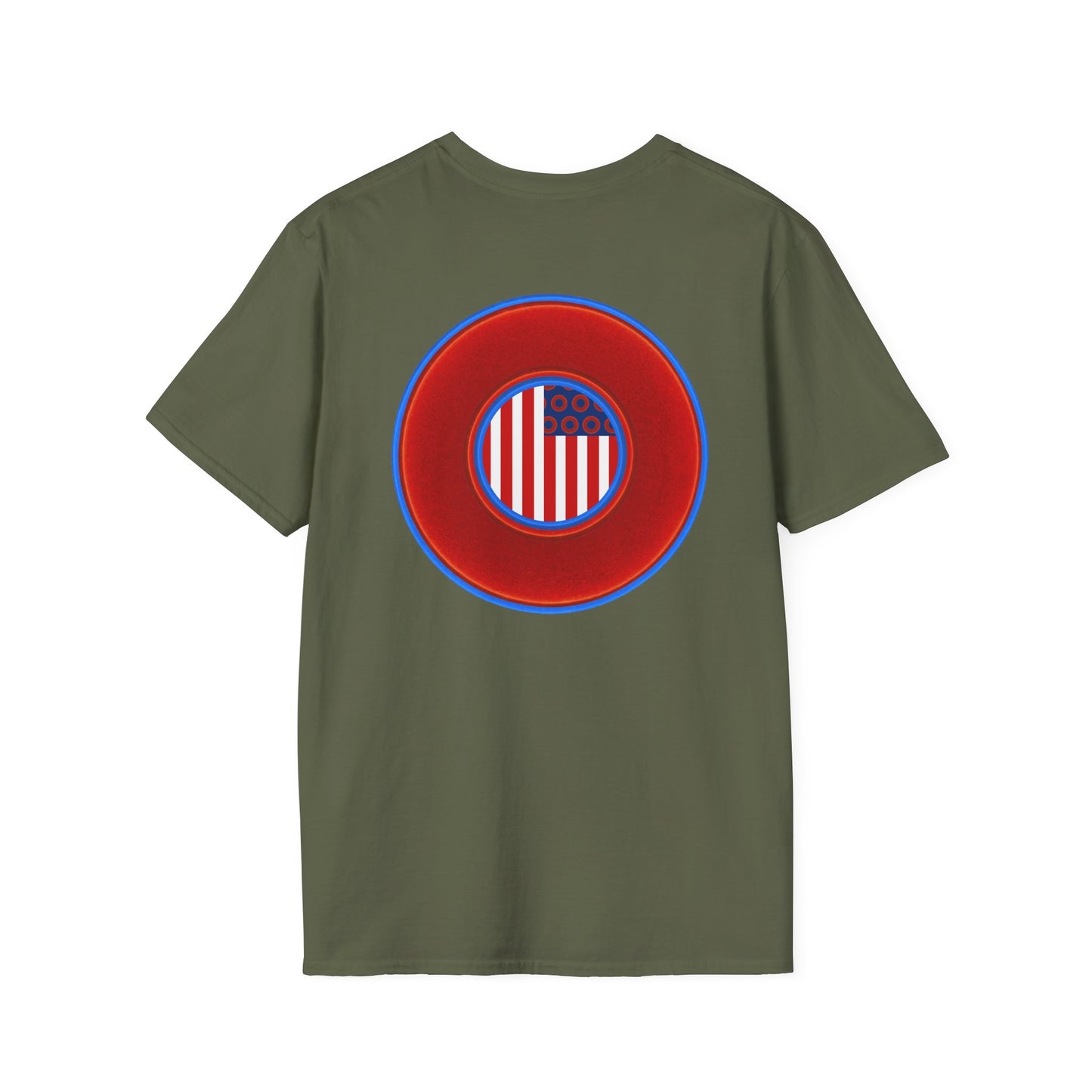Classic Donut Tee - Unisex Soft-Style - "One Indivisible Donut" - vivid red phreedom donut - variant 1
