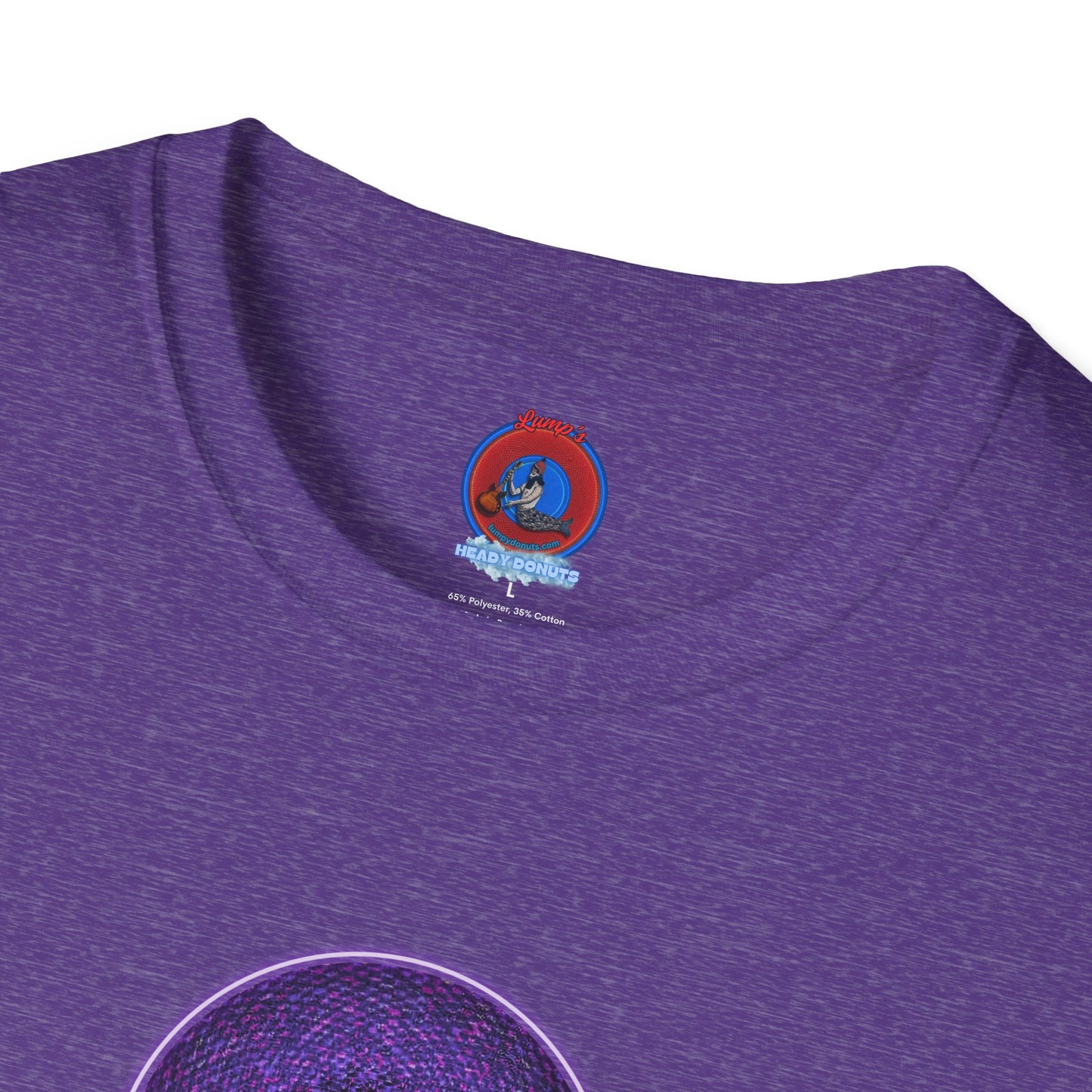 Classic Donut Tee - Unisex Soft-Style - "Plain Pixilated Donut' - purple/light purple pixilated afterglow donut
