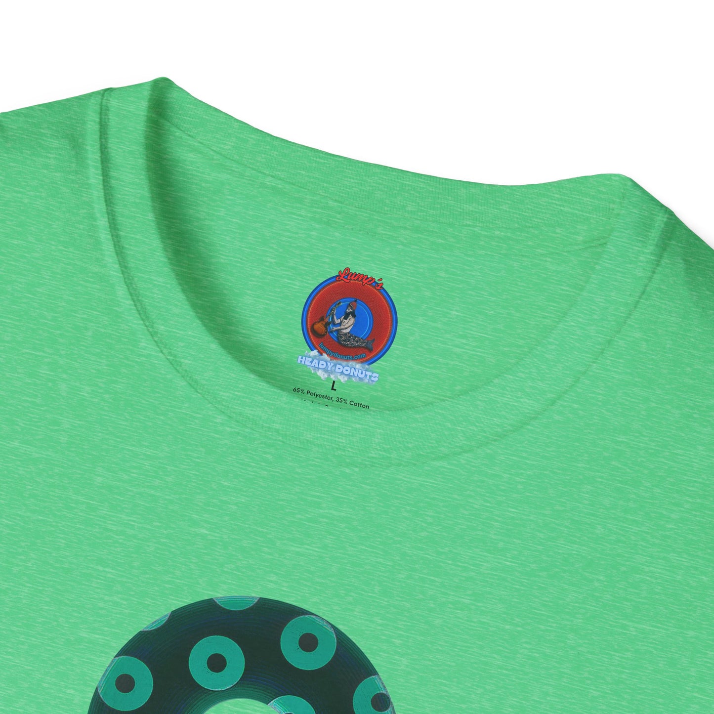 Plain Donuts/Unisex Soft-Style - "Plain Blimpy Paradoxical Donuts" - dark green/seafoam green donuts