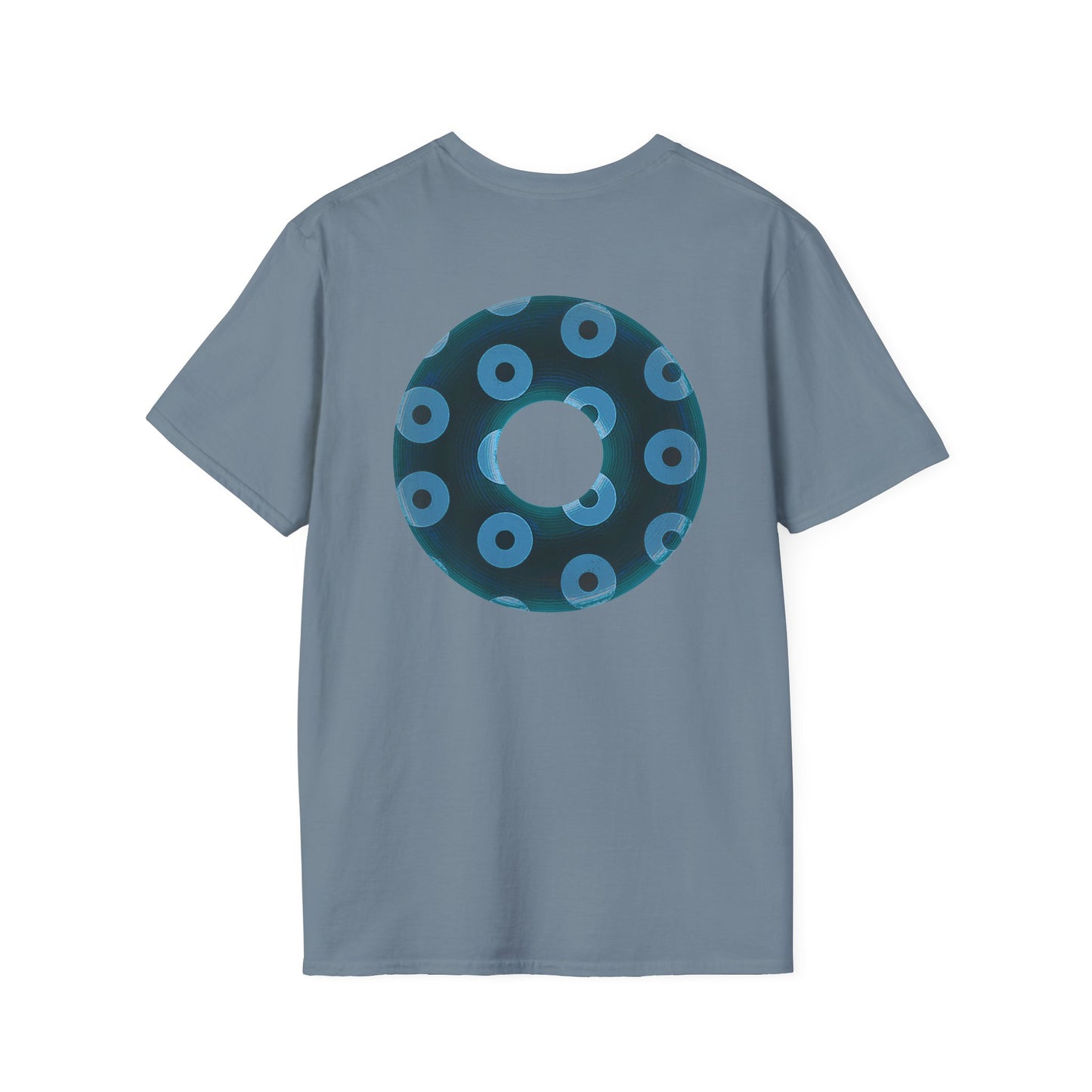 Plain Donuts/Unisex Soft-Style - "Plain Blimpy Paradoxical Donuts" - dark teal/light blue donuts