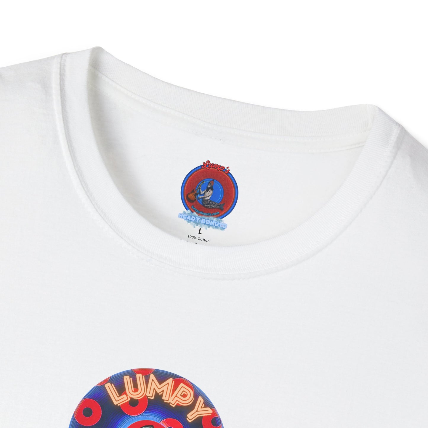 Coffee Traders Tee - Unisex Soft-Style - "Cat's Meow " - paradoxical donuts - variant 2 - logo front/cats back