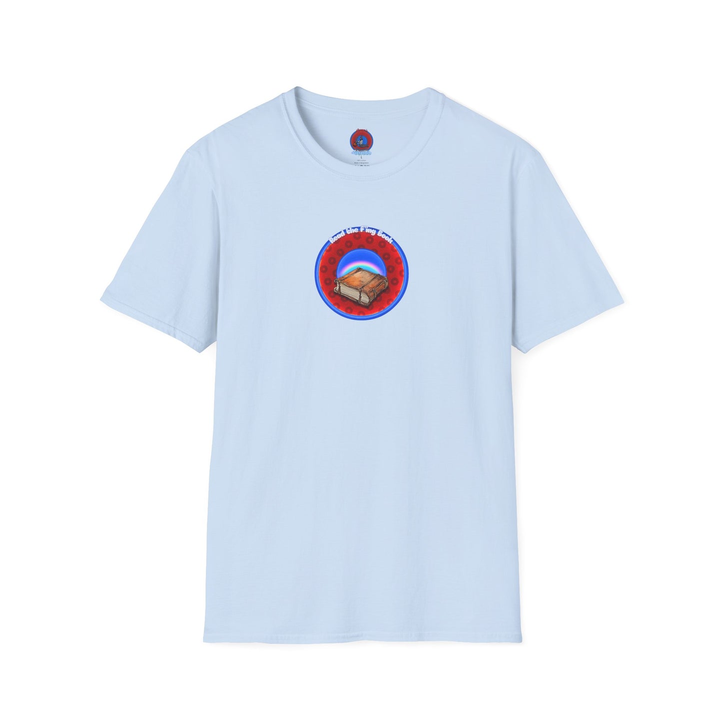 Classic Donut Tee - Unisex Soft-Style - "Read the F'ing Donut" - red/blue paradoxical donut
