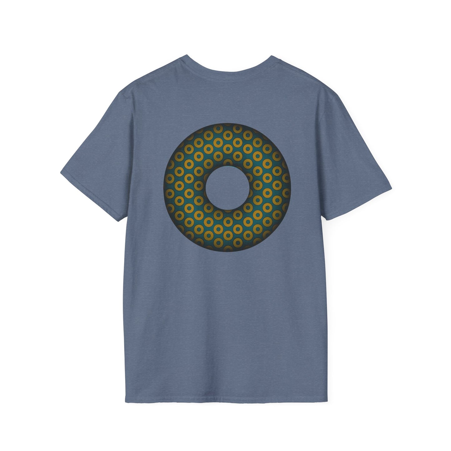 Plain Donuts/Unisex Soft-Style - "Plain Paradoxical Grided Donuts" - midnight gold/midnight teal donuts