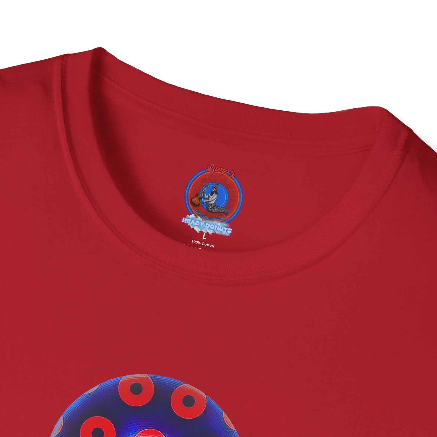 Classic Donut Tee - Unisex Soft-Style - "El Fuego Donut" - paradoxical blue/red donut