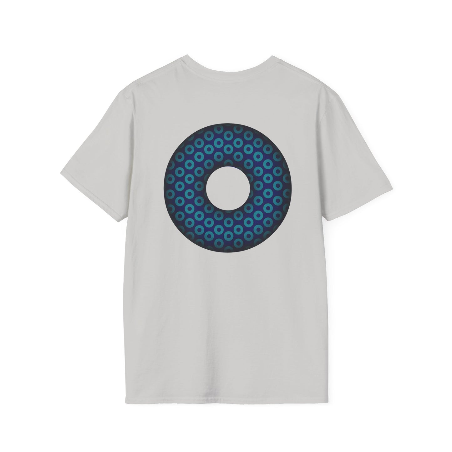 Plain Donuts/Unisex Soft-Style - "Plain Paradoxical Grided Donuts" - teal/dark blue donuts