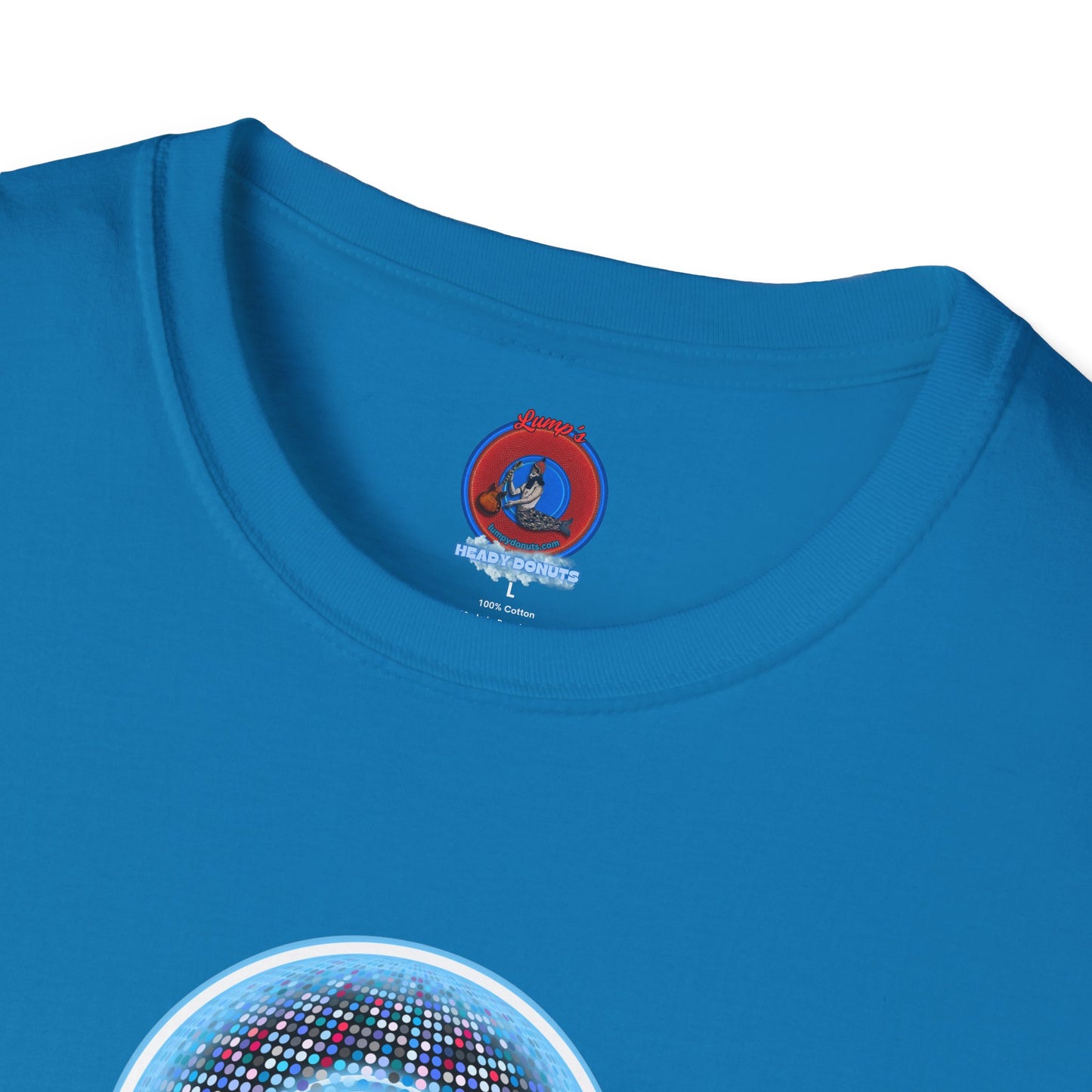 Classic Donut Tee - Unisex Soft-Style - "Microdot Donut" - light blue pixilated donut