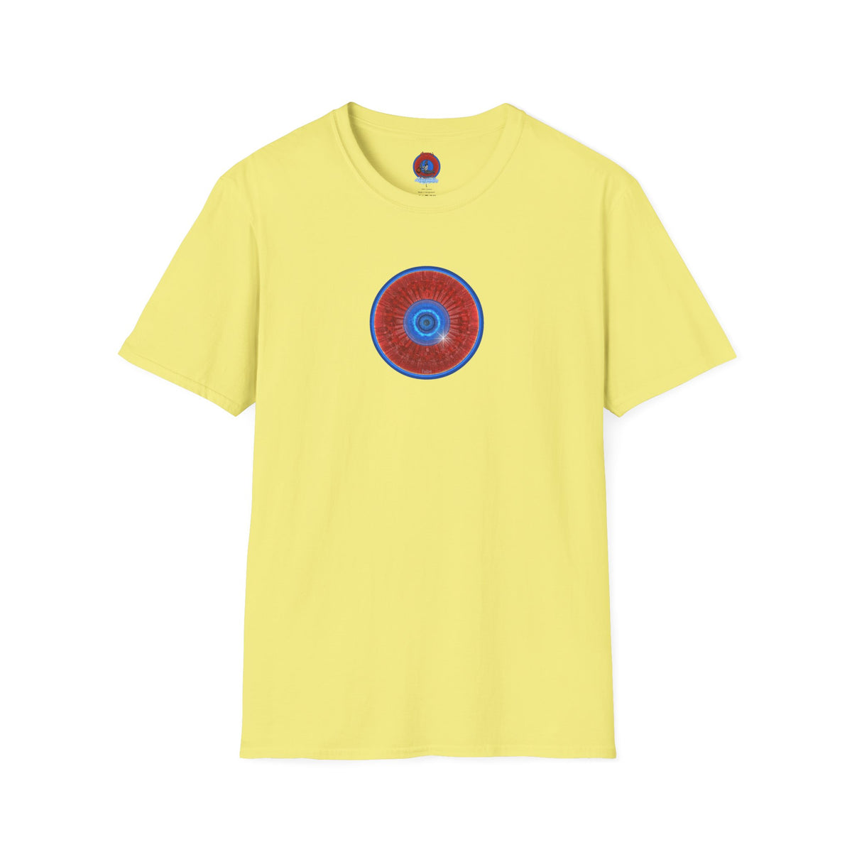 Classic Donut Tee - Unisex Soft-Style - "Graphic Translation Tee Shirt" - vivid red/blue tube donut - variant 1