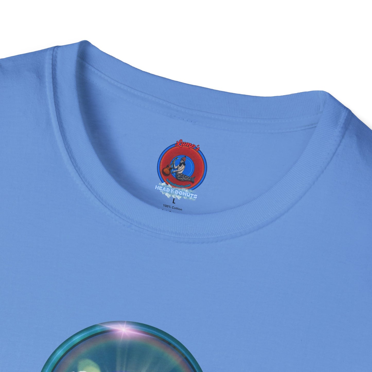 Classic Donut Tee - Unisex Soft-Style - "The Original Divided Donut' - light blue sky donut