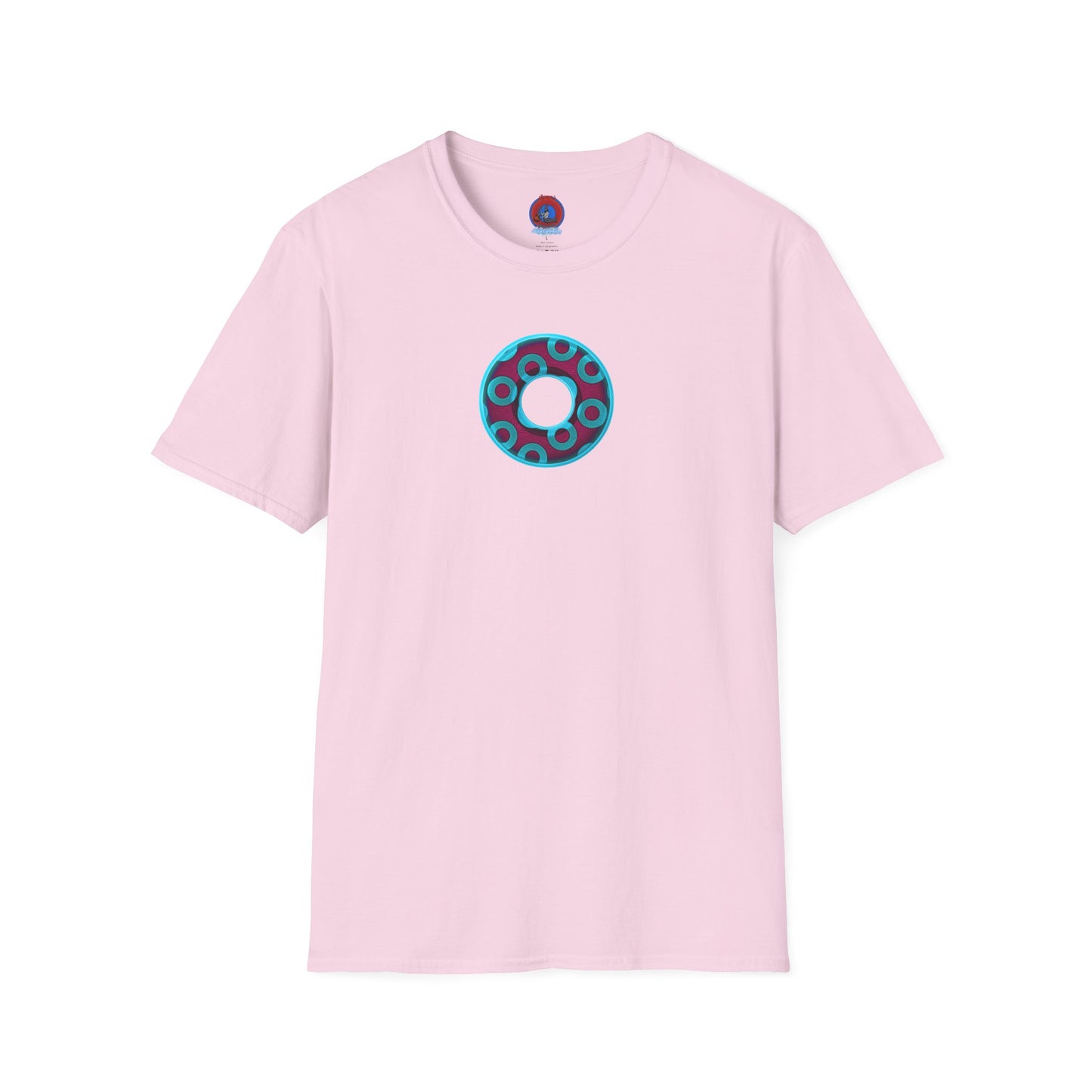 Plain Donuts/Unisex Soft-Style - "Plain Rustic Paradoxical Donuts" - aquamarine/burgundy donuts