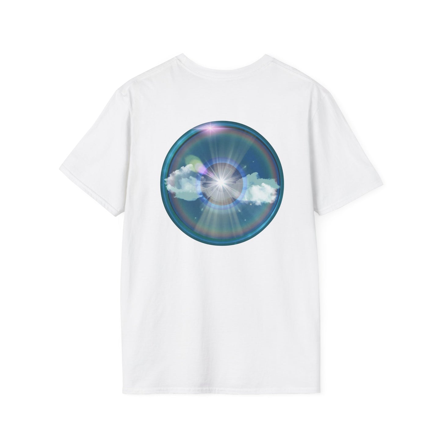 Classic Donut Tee - Unisex Soft-Style - "The Divided Donut" - variant 3 - blue donut [*50% to The Divided Sky Foundation]
