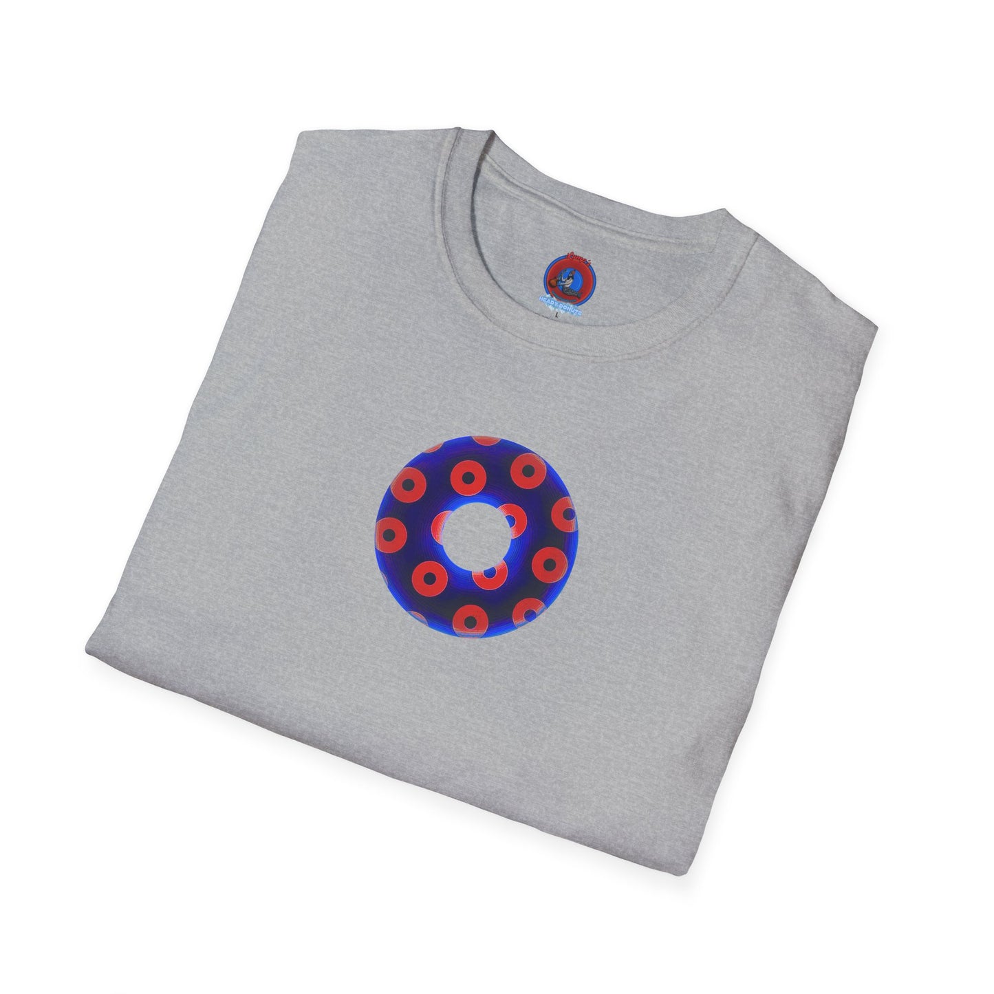Plain Donuts/Unisex Soft-Style - "Plain Blimpy Paradoxical Donuts" - dark violet blue/bright red donuts