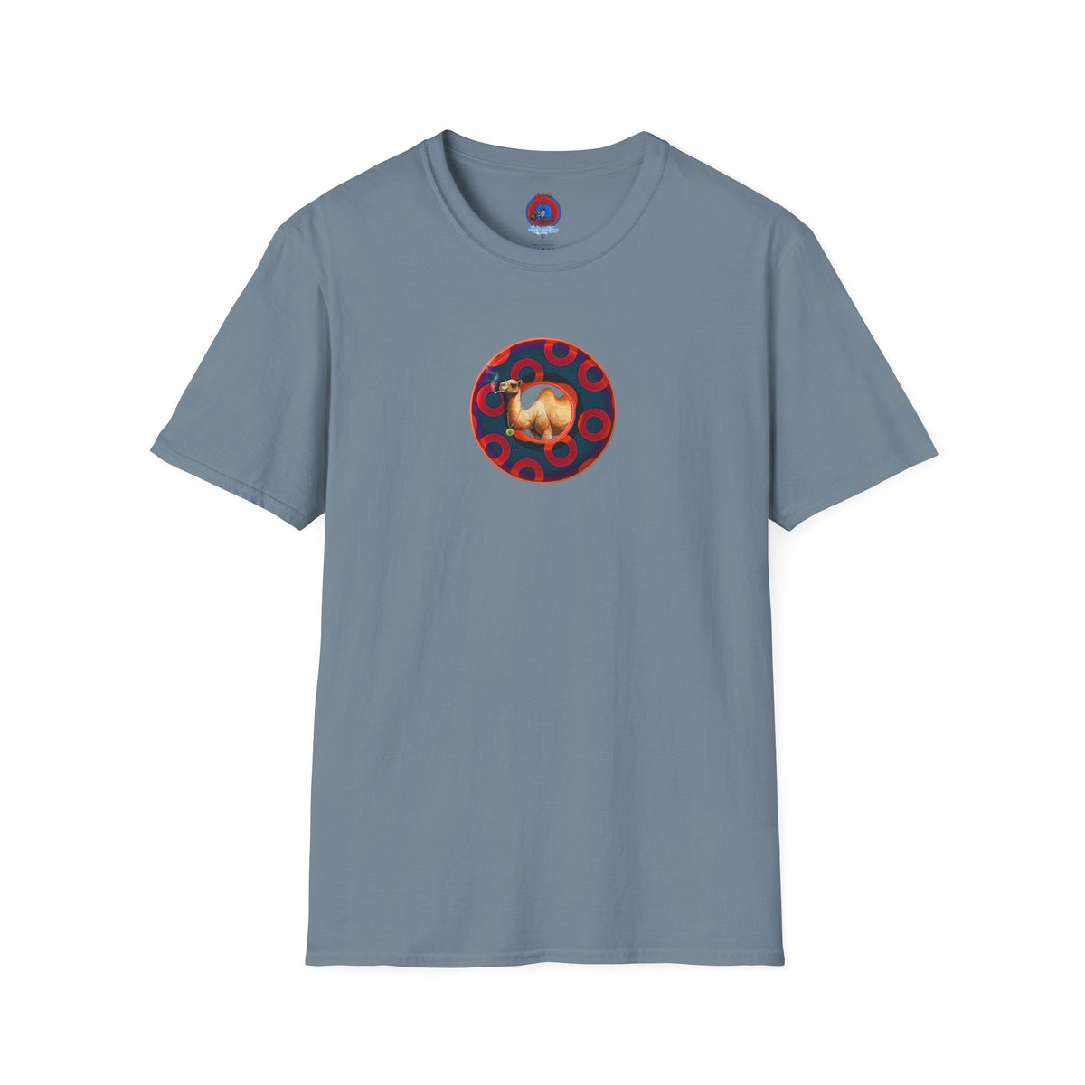 Classic Donut Tee - Unisex Soft-Style - "Joe Camel's Super Cool Donut" - rustic paradox donut - dark navy/red donuts