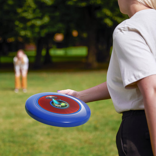 Lumpy Wham-O Donut Frisbee - "Scent of a Phrisbee" - red/royal blue vivid donut w/