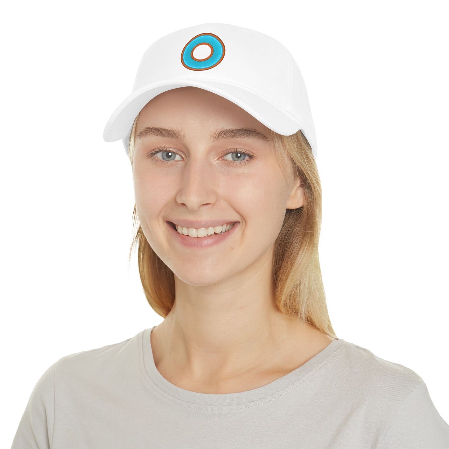 Lumpy Donut Baseball Cap - "Plain [Mary] Jane" - rustic turquoise donut w/