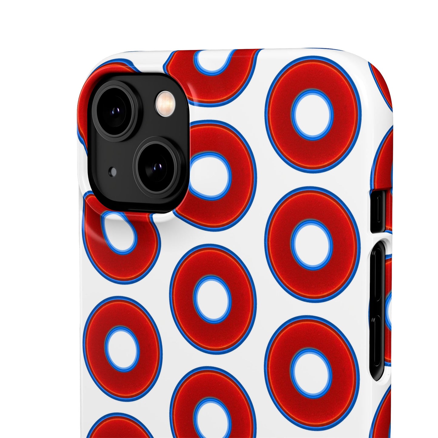 Lumpy Donut Snap Case - red vivid donut print w/white background